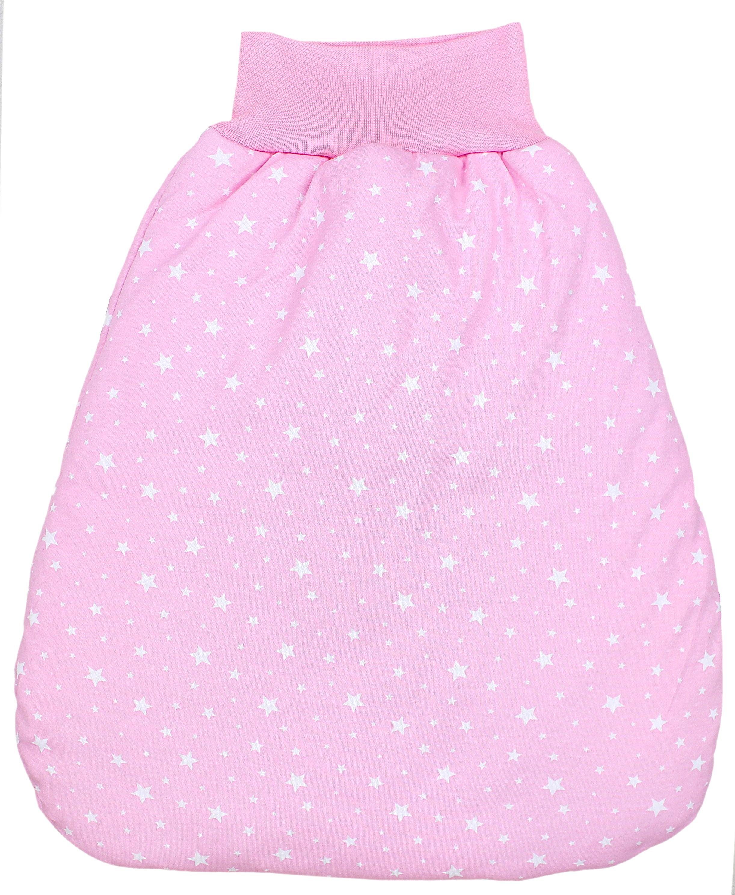 TupTam Babyschlafsack TupTam Baby Unisex Strampelsack mit breitem Bund Wattiert Kleine Sterne Weiß / Rosa | Schlafsäcke