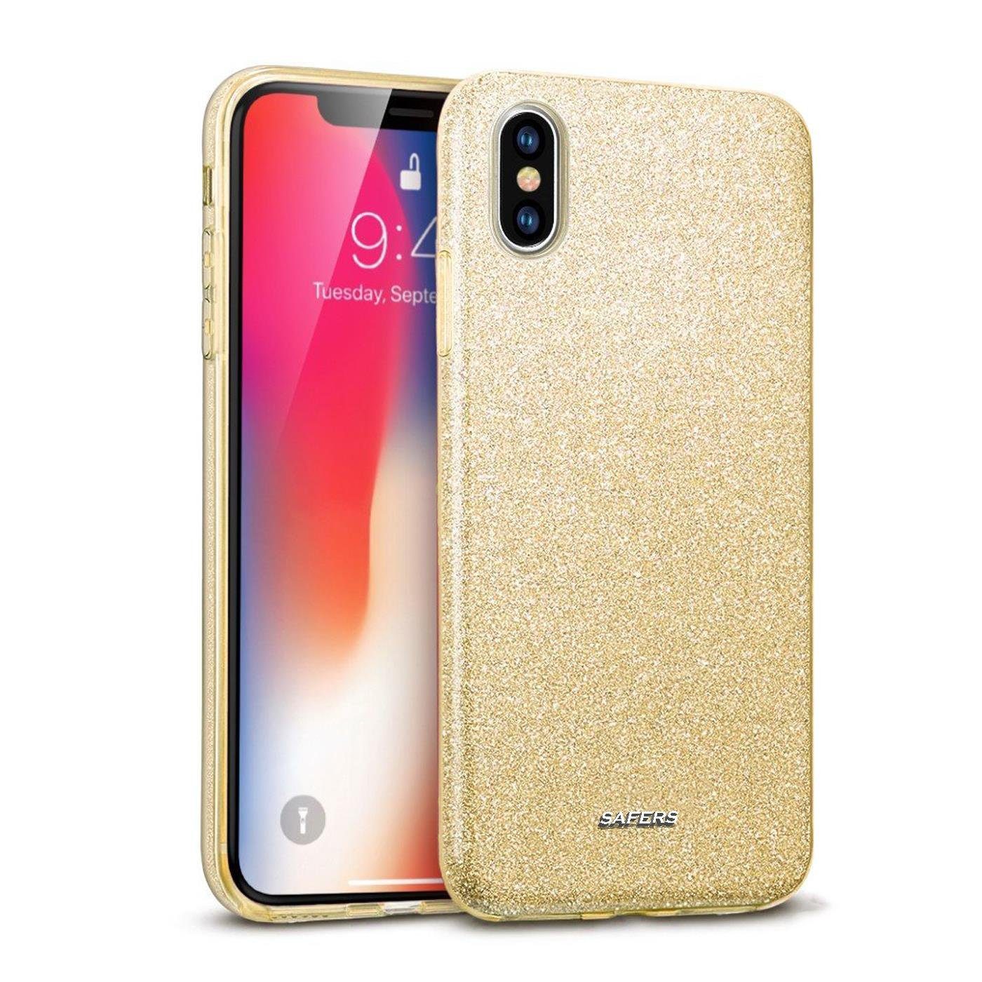 CoolGadget Handyhülle Glitzer Glamour Hülle für Apple iPhone XS, iPhone X 5,8 Zoll, Slim Case mit Glossy Effect Schutzhülle für iPhone X / XS Hülle