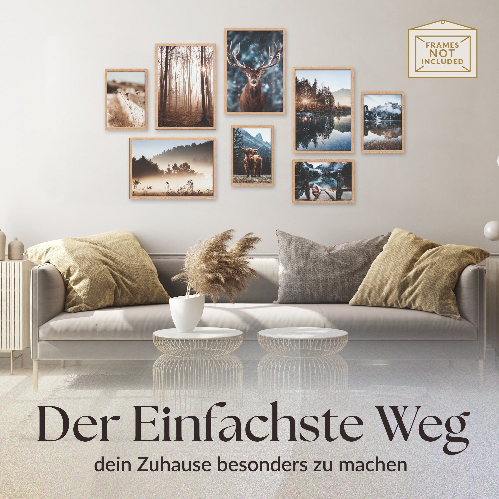 Poster Natur, A4, Deko, in Wohnzimmer Heimlich DIN DIN A3 Set Bilder Landschaften als Achtsamkeit &