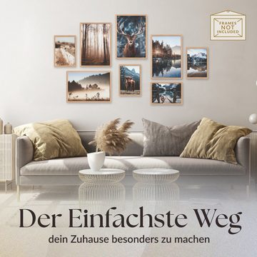 Heimlich Poster Set als Wohnzimmer Deko, Bilder DIN A3 & DIN A4, Achtsamkeit in Natur, Landschaften