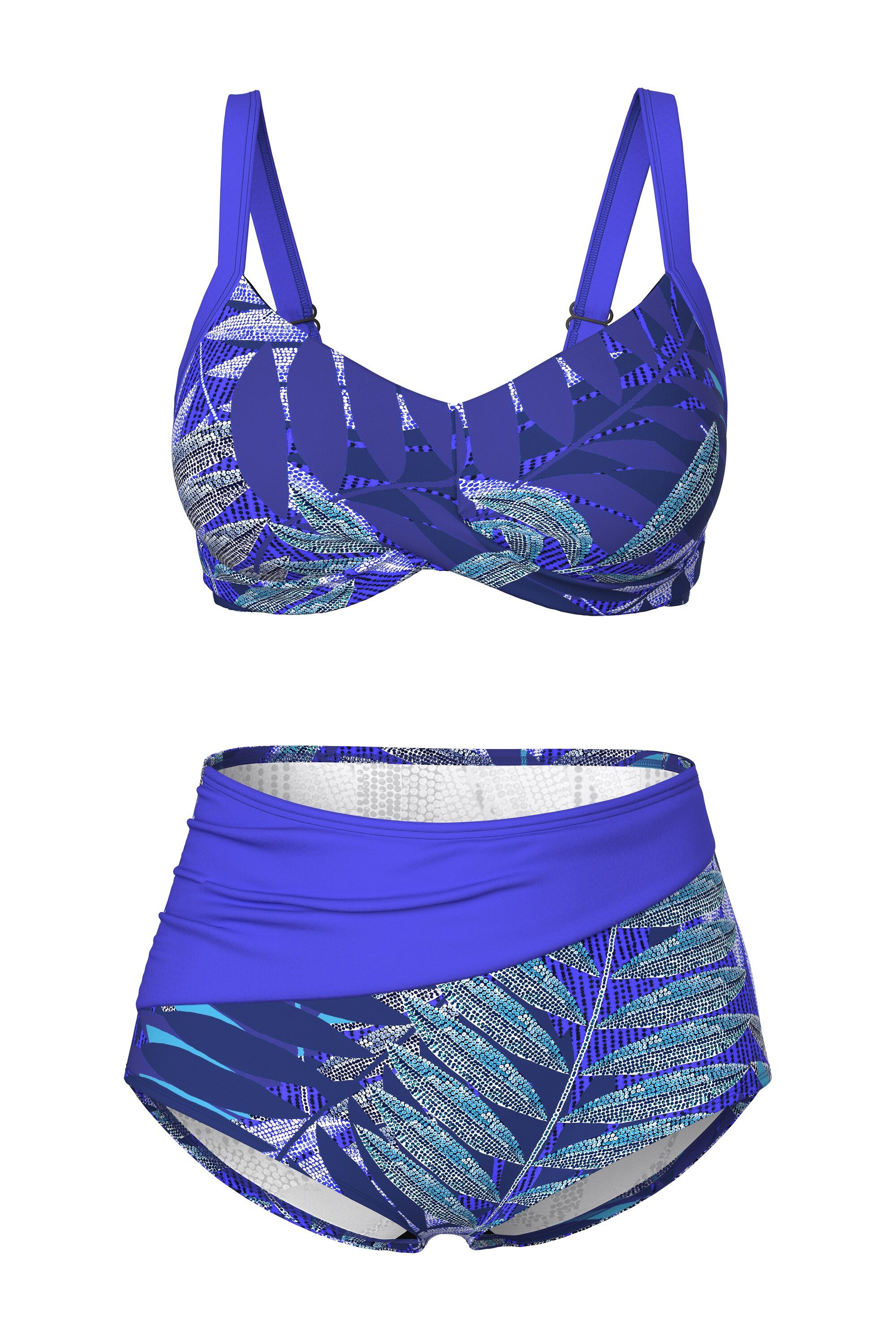 Ulla Popken Bügel-BH Bikini Farnmuster Softcups günstig online kaufen