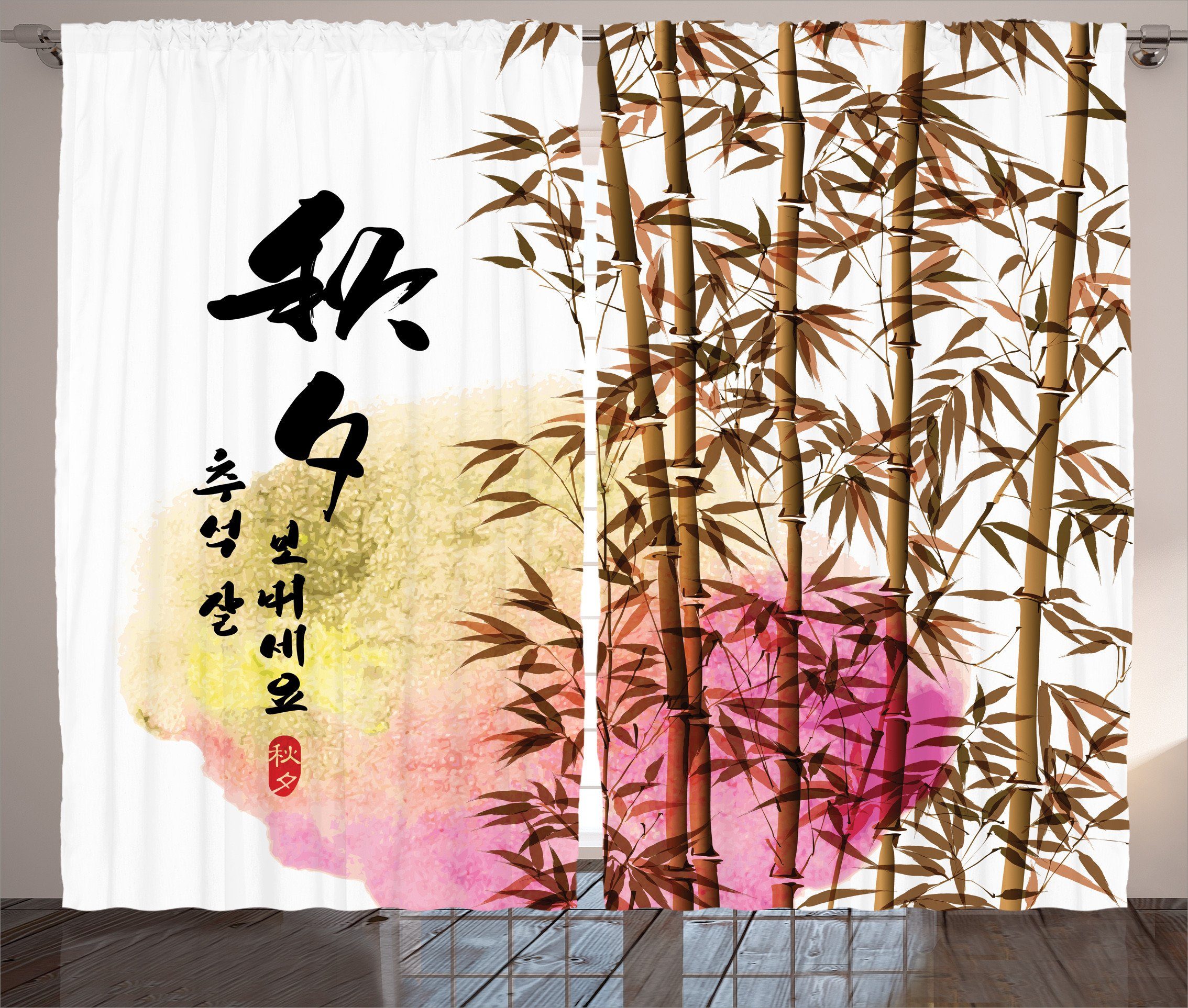 Vorhang Abakuhaus, Schlaufen Bambus Bambus Japanischer mit Asiatische Haken, und Schlafzimmer Gardine Kräuselband