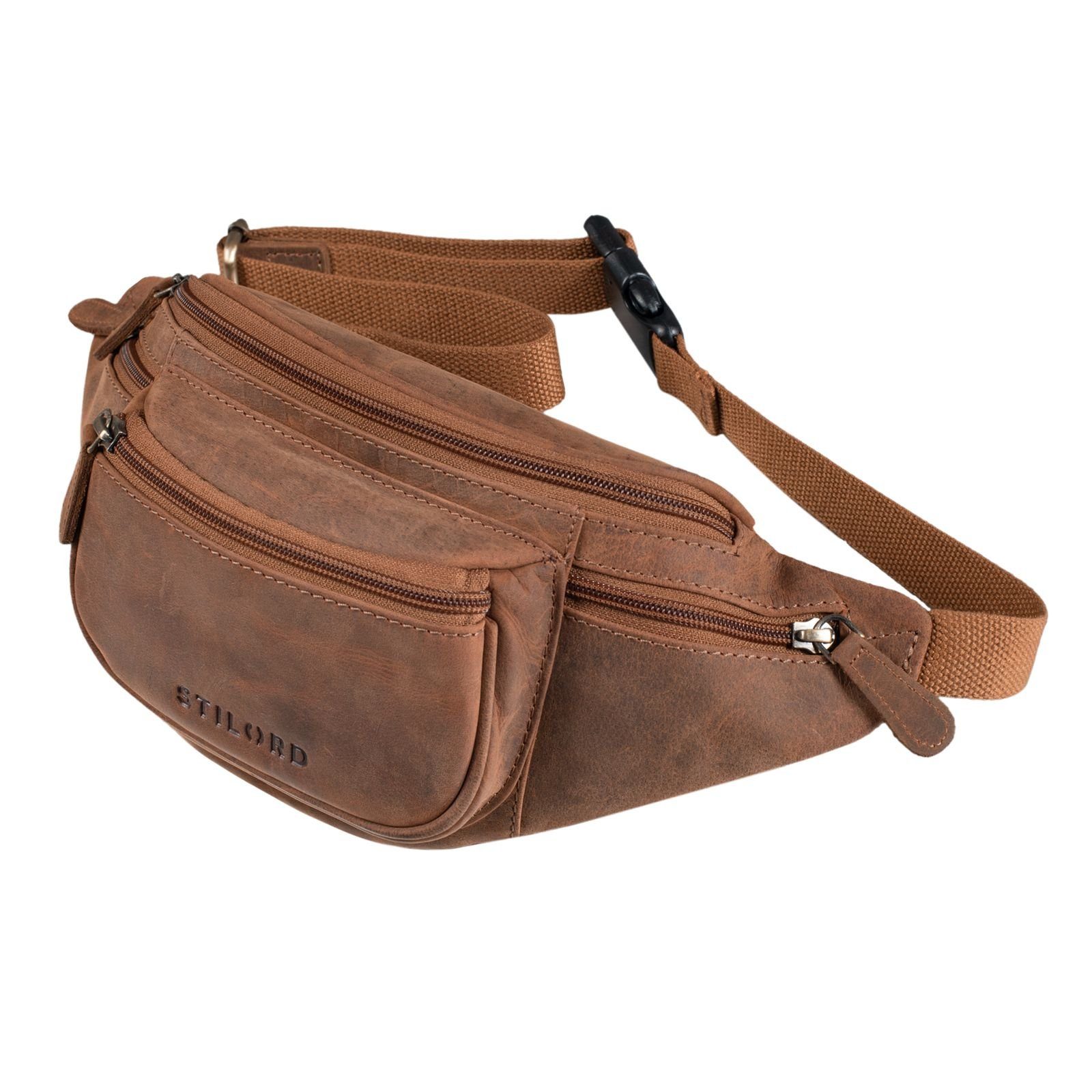 Bauchtasche "Eliah" Vintage Gürteltasche Leder für Damen und Herren