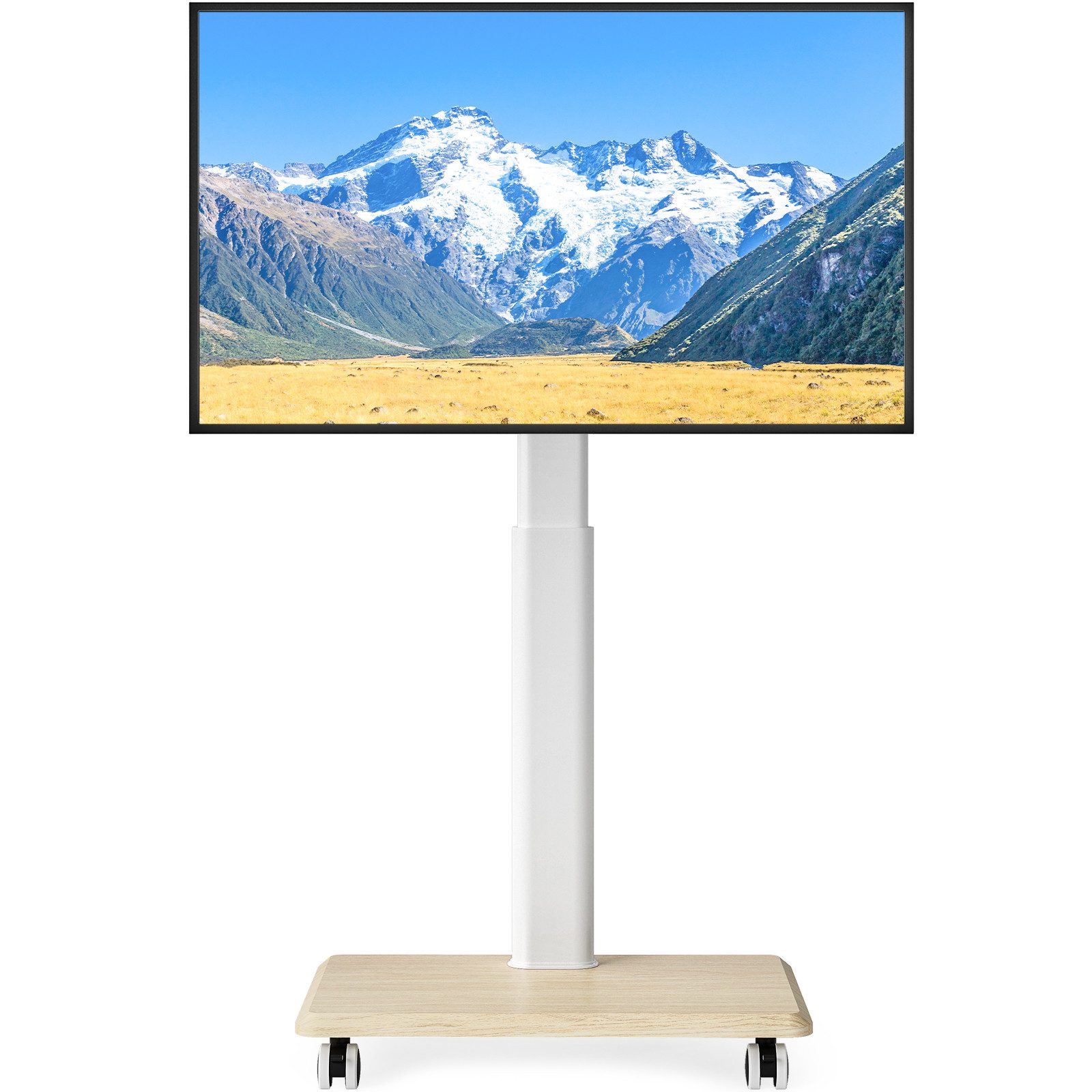 TVON TV-Ständer mit Rollen (32-65 Zoll) Höhenverstellbar Schwenkbar mit Holzfuß, (bis 65 Zoll, 1-tlg., max. 40kg, VESA 400x400mm)