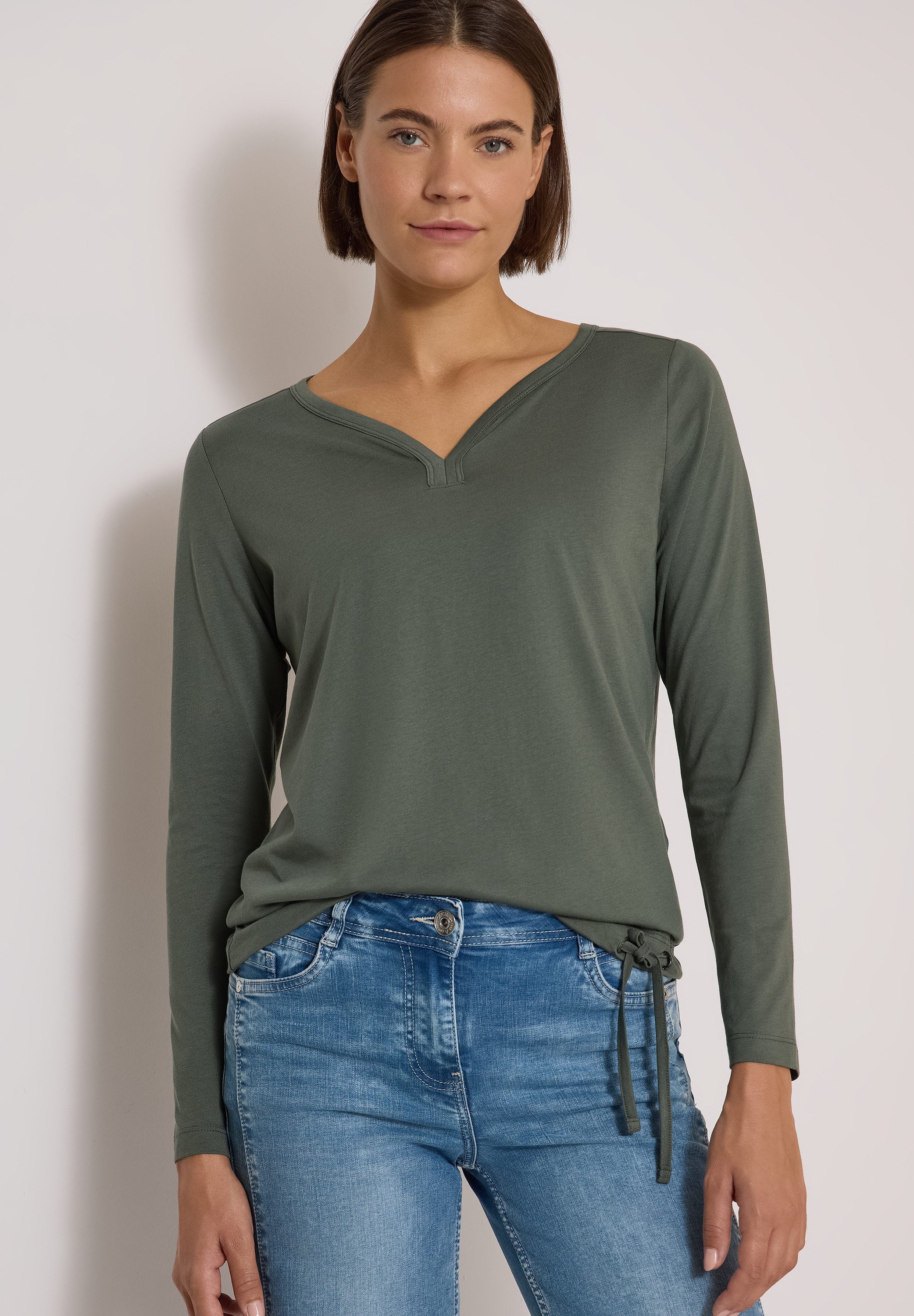 CECIL Langarmshirt mit Tunnelzug am Saum