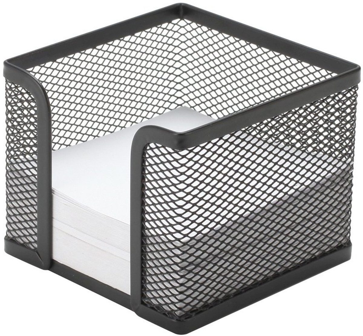 Notizzettel Zettelbox Metall 9,8x8x9,8cm schwarz leer.