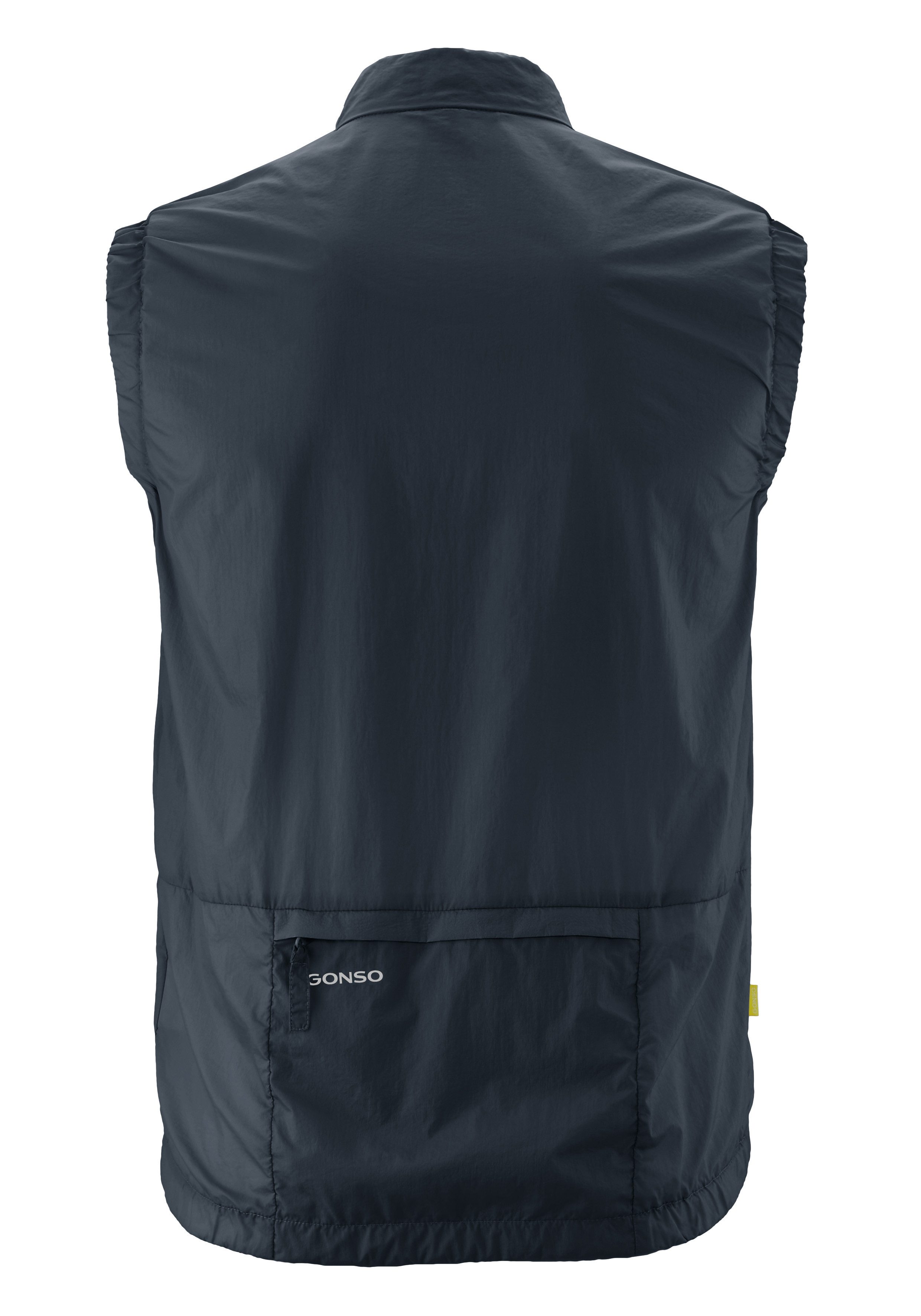 Gonso Funktionsweste Adventure Vest Wind M Herren Weste, leichte und winddichte Fahrradweste mit Rückentasche