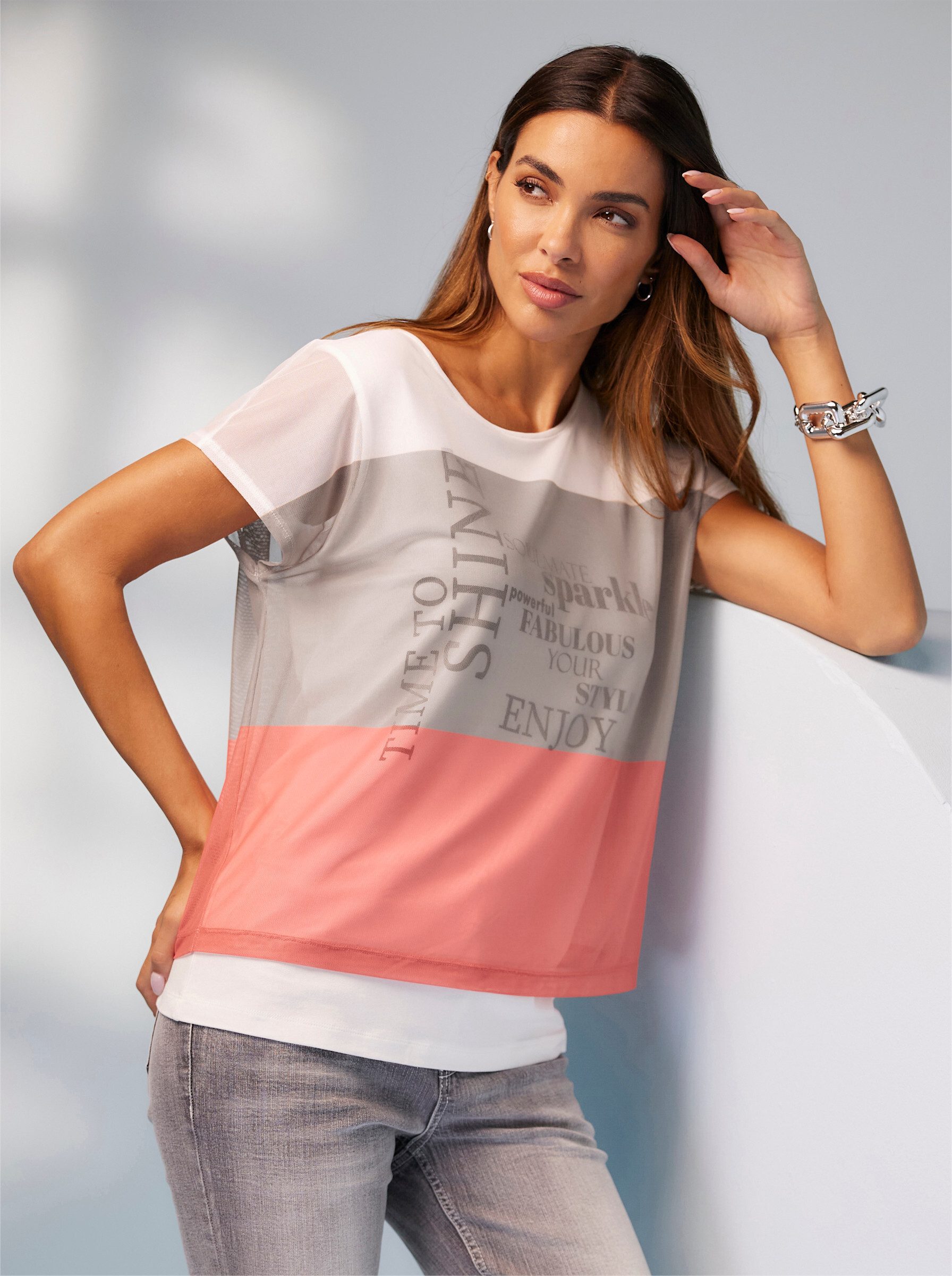heine T-Shirt Druck-Shirt Kurzarm
