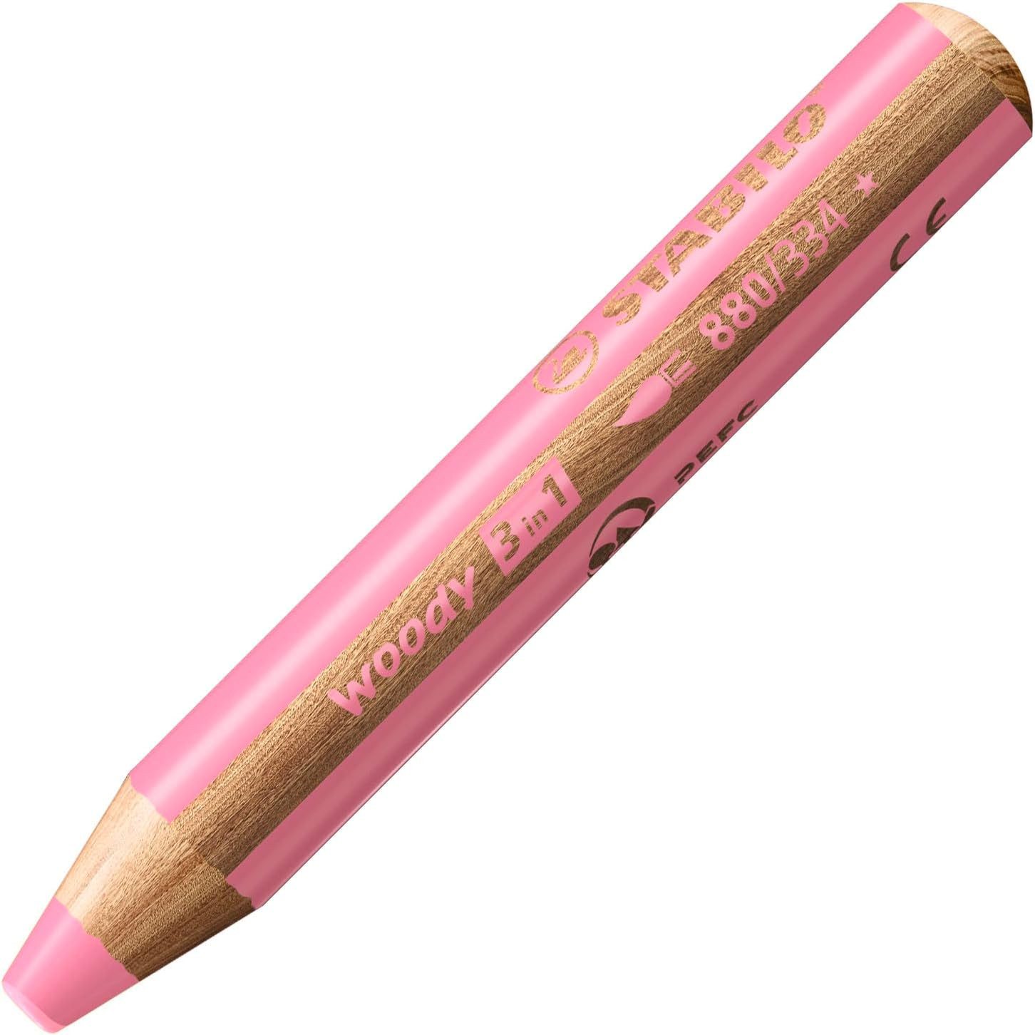 STABILO Buntstift STABILO woody 3in1 Buntstift Pink 10 cm