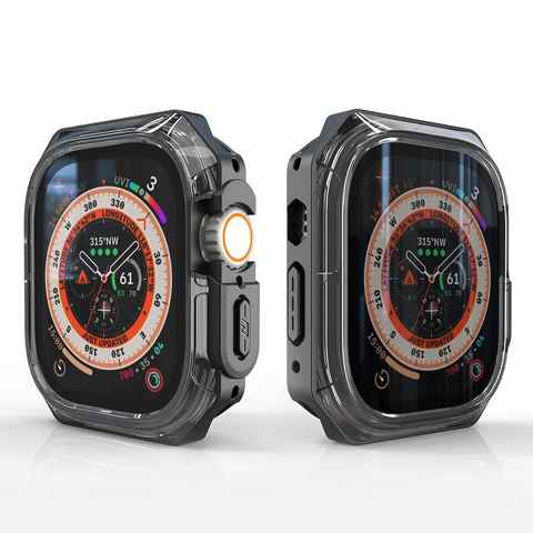 Wigento Smartwatch-Hülle Für Apple Watch Ultra 1 + 2 49mm Uhr Gehäuse Silikon Schutz Hülle