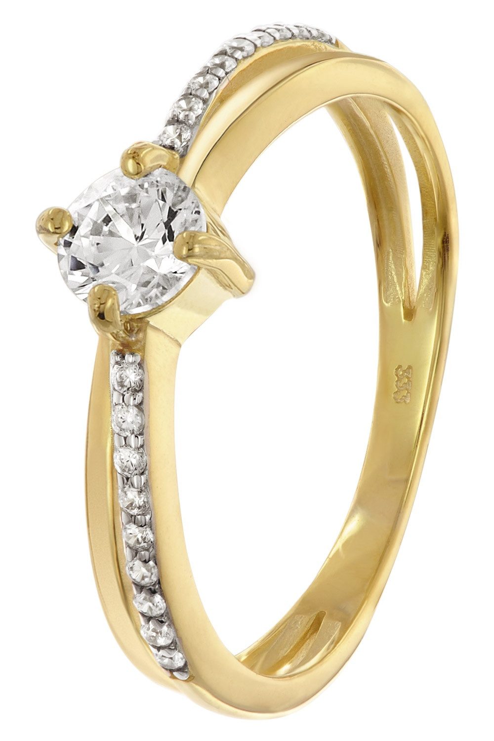 Silberring 925 Silber Vergoldet Zirkonia-