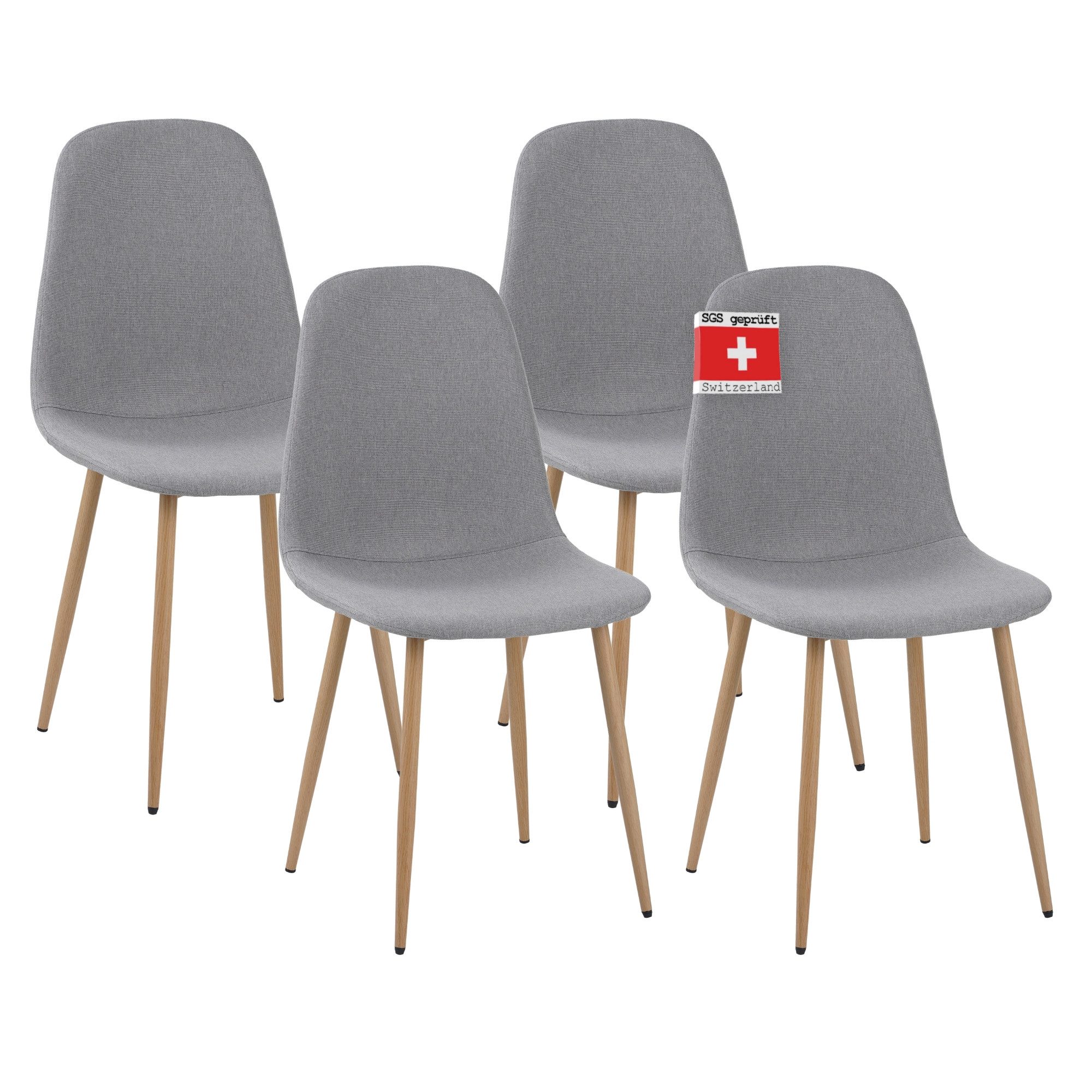 Esszimmerstuhl Esszimmerstühle FANO mit Füssen Holzoptik bequem Retro-Look