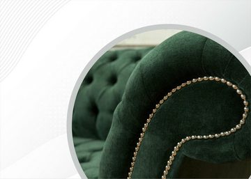 JVmoebel Chesterfield-Sofa, Chesterfield Grün Dreisitzer Sofa Design Couchen Polster Sofas Couch