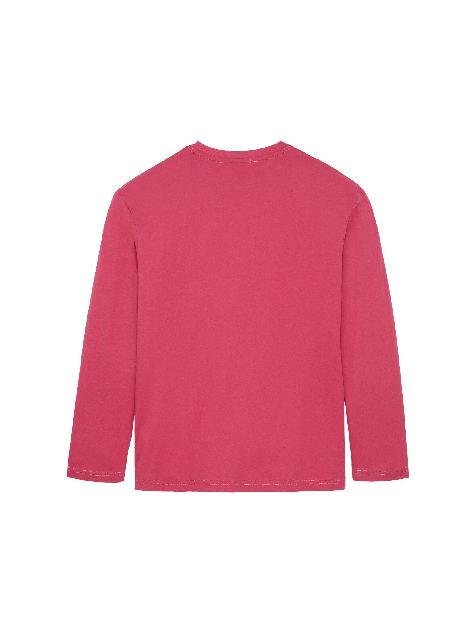 TOM mit pink cornflower Bio-Baumwolle TAILOR Oversized T-Shirt Langarmshirt