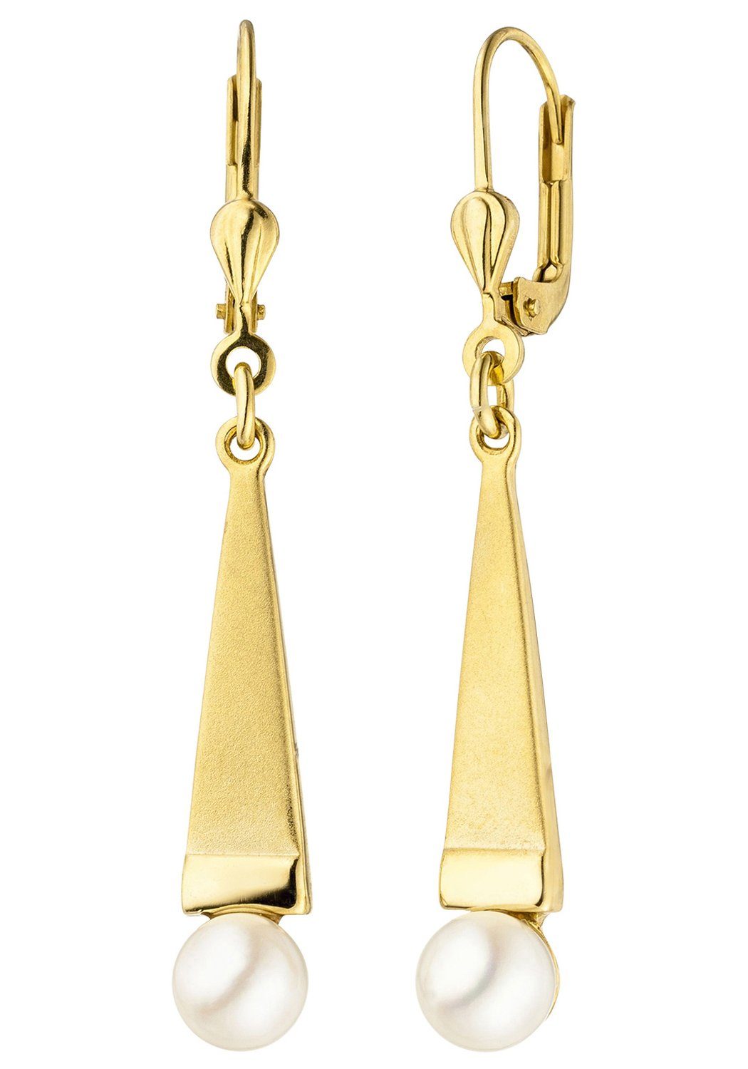 JOBO Perlenohrringe, 375 Gold mit 2 Akoy...