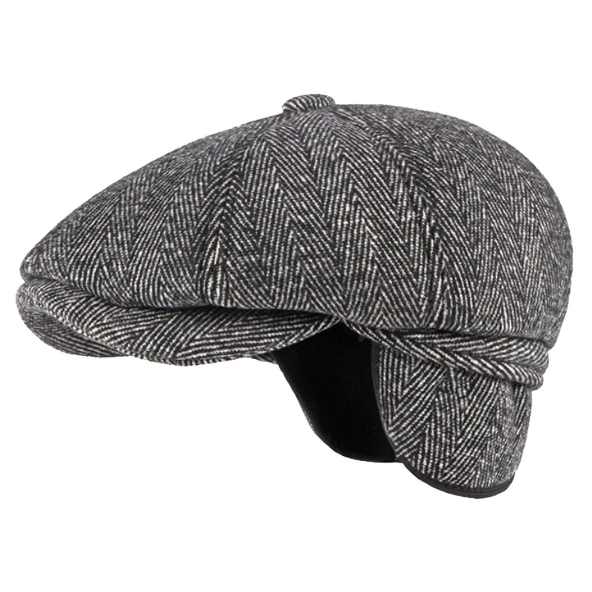 Sporty Flat Cap Winter Flat Cap Schirmmütze mit Ohrenklappen Herren Schiebermütze