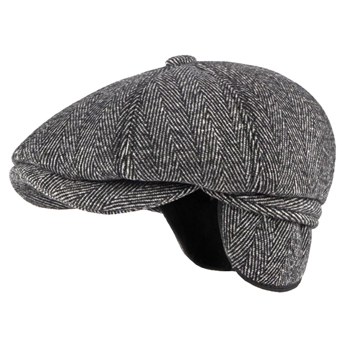 Sporty Flat Cap Winter Flat Cap Schirmmütze mit Ohrenklappen Herren Schiebe günstig online kaufen