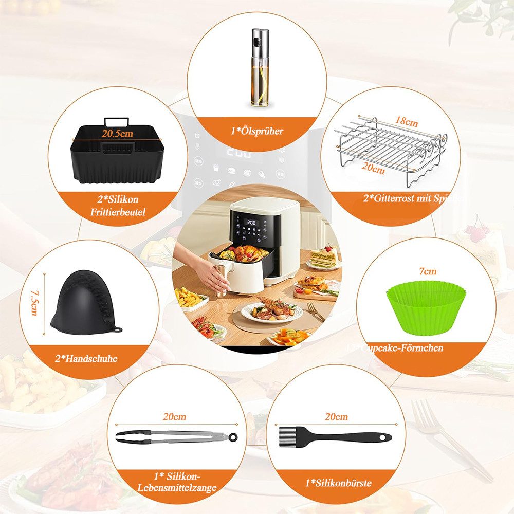 TUWENA Dampfgaraufsatz Heißluftfritteuse Zubehör, Air Fryer Accessories, BPA-Frei, für Ninja Foodi Max Dual Zone AF400EU/AF300EU,7,6L-9.5L