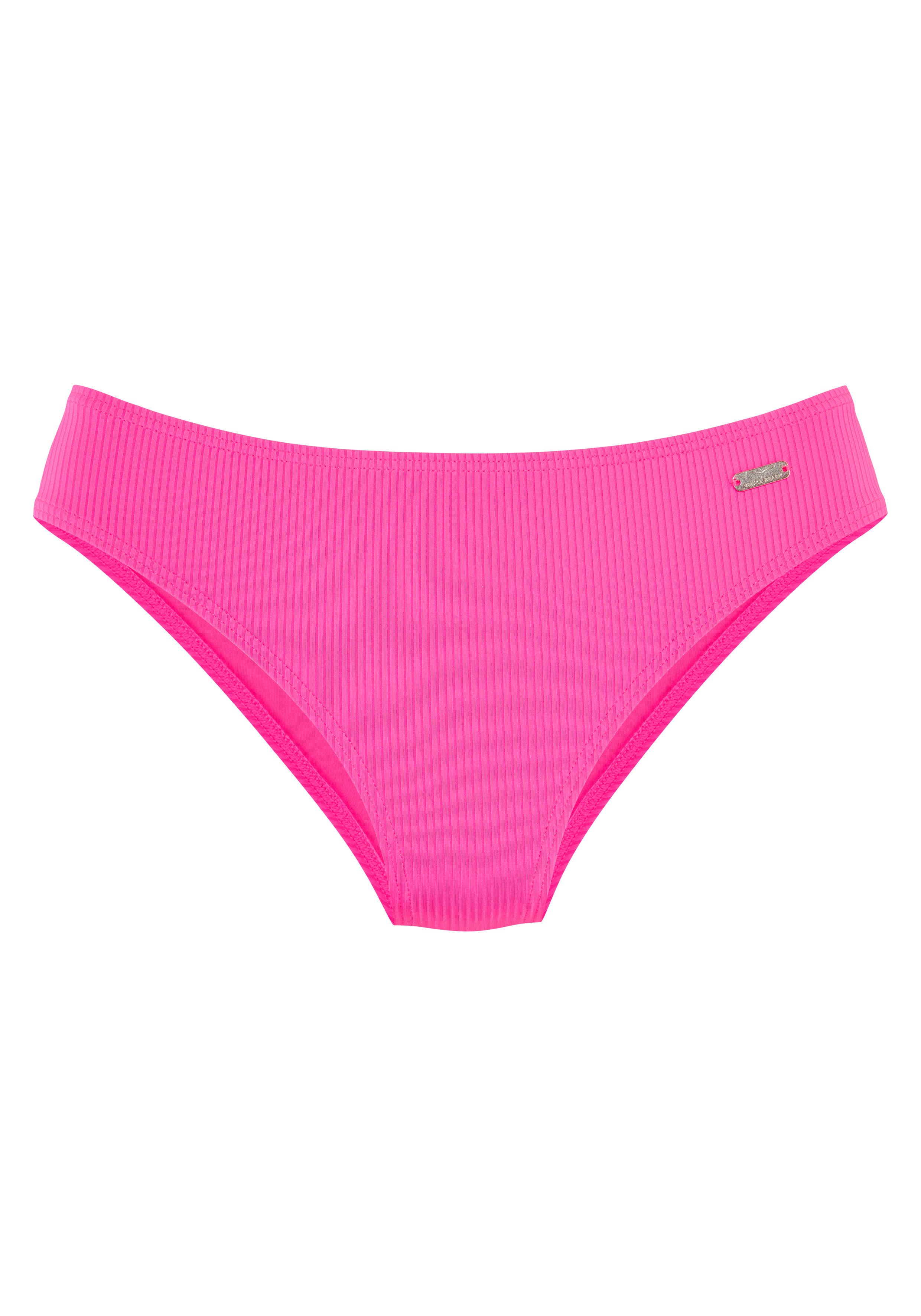 Venice Beach Bikini-Hose Lucky aus gerippter Strukturware