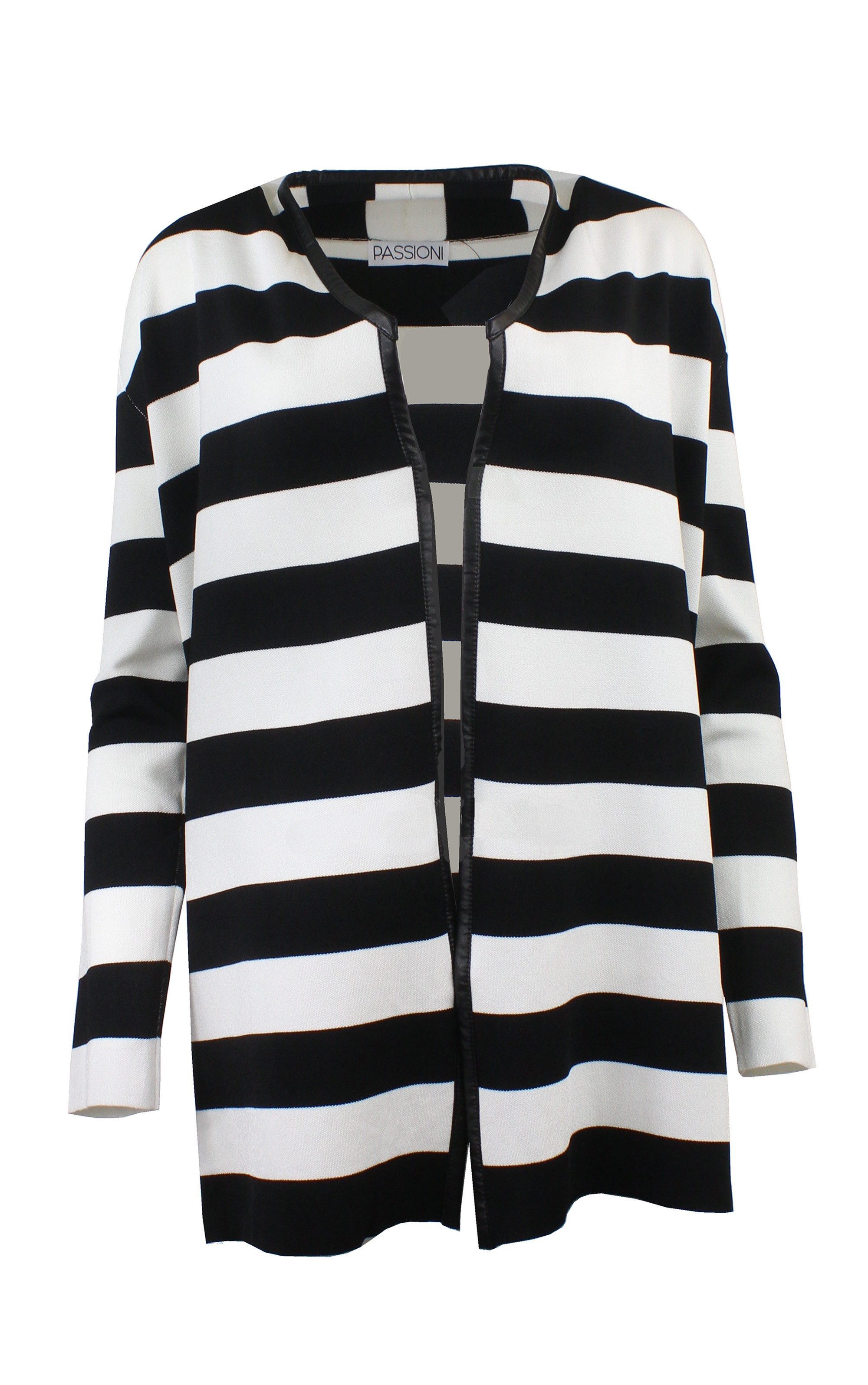 Cardigan Offener Cardigan mit breiten Streifen-Design