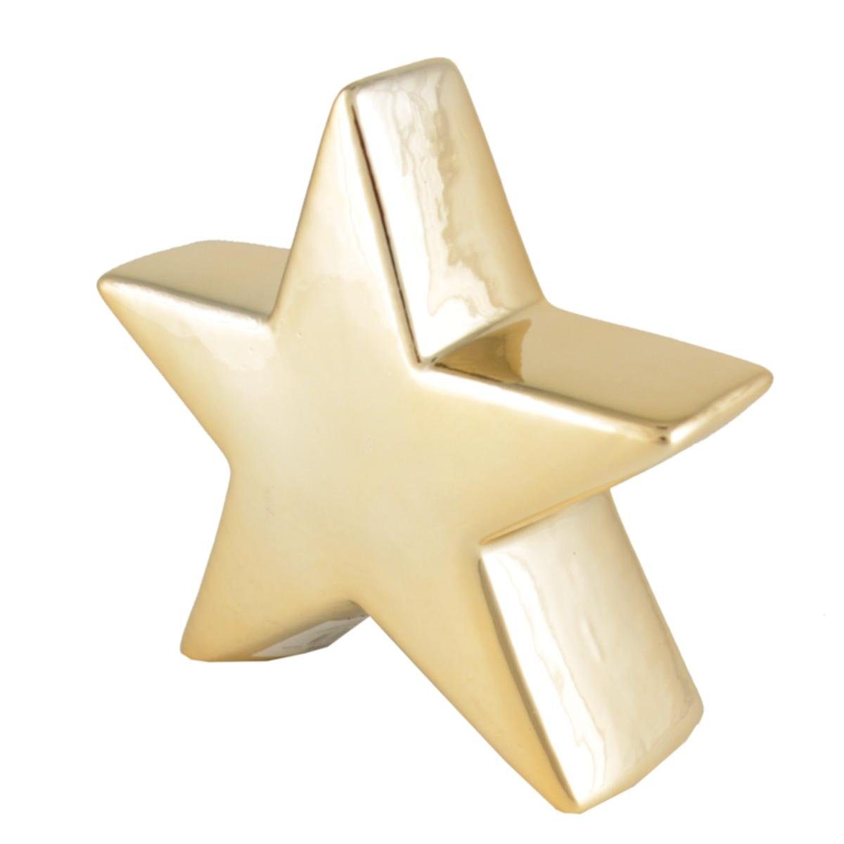 INGE-GLAS® Weihnachtsfigur INGE-GLAS® Goldfarbener ca14 (Stück) H Porzellan-Stern cm