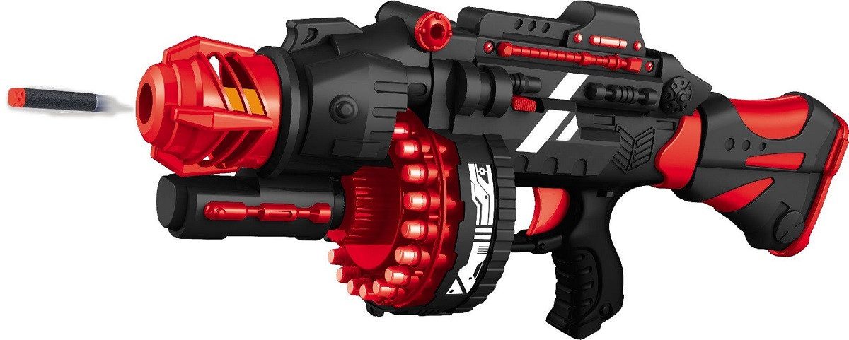 Airblast Blaster - Softbullet Pistole mit rotierendem Magazin inkl. 40 Softdarts (1-tlg), ideal für kleine Kinderhände, perfekt für drinnen und draußen