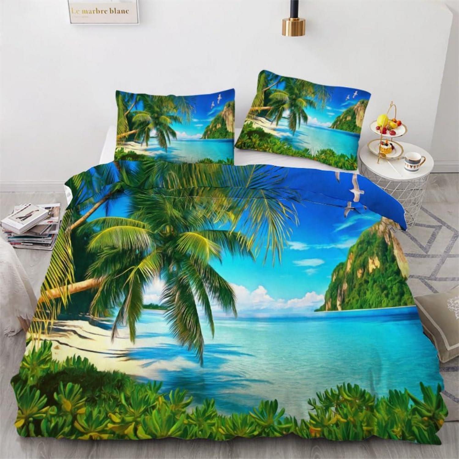 LuxusKollektion Kinderbettwäsche Bettwäsche Palme 135x200cm 2-tlg. Mikrofaser, 2 teilig