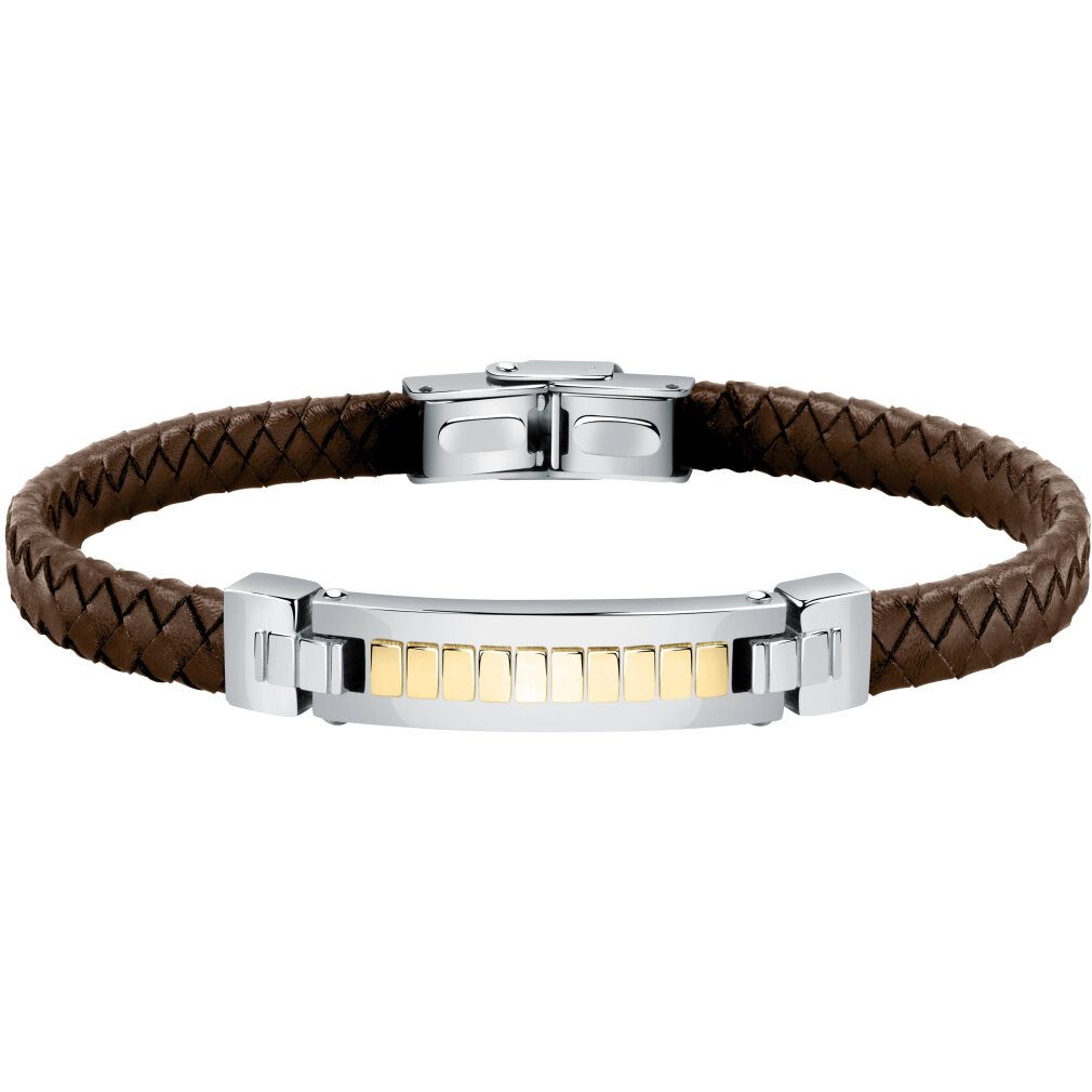 Armband Elegantes Lederarmband mit Stahlverzierung Moody SQH34
