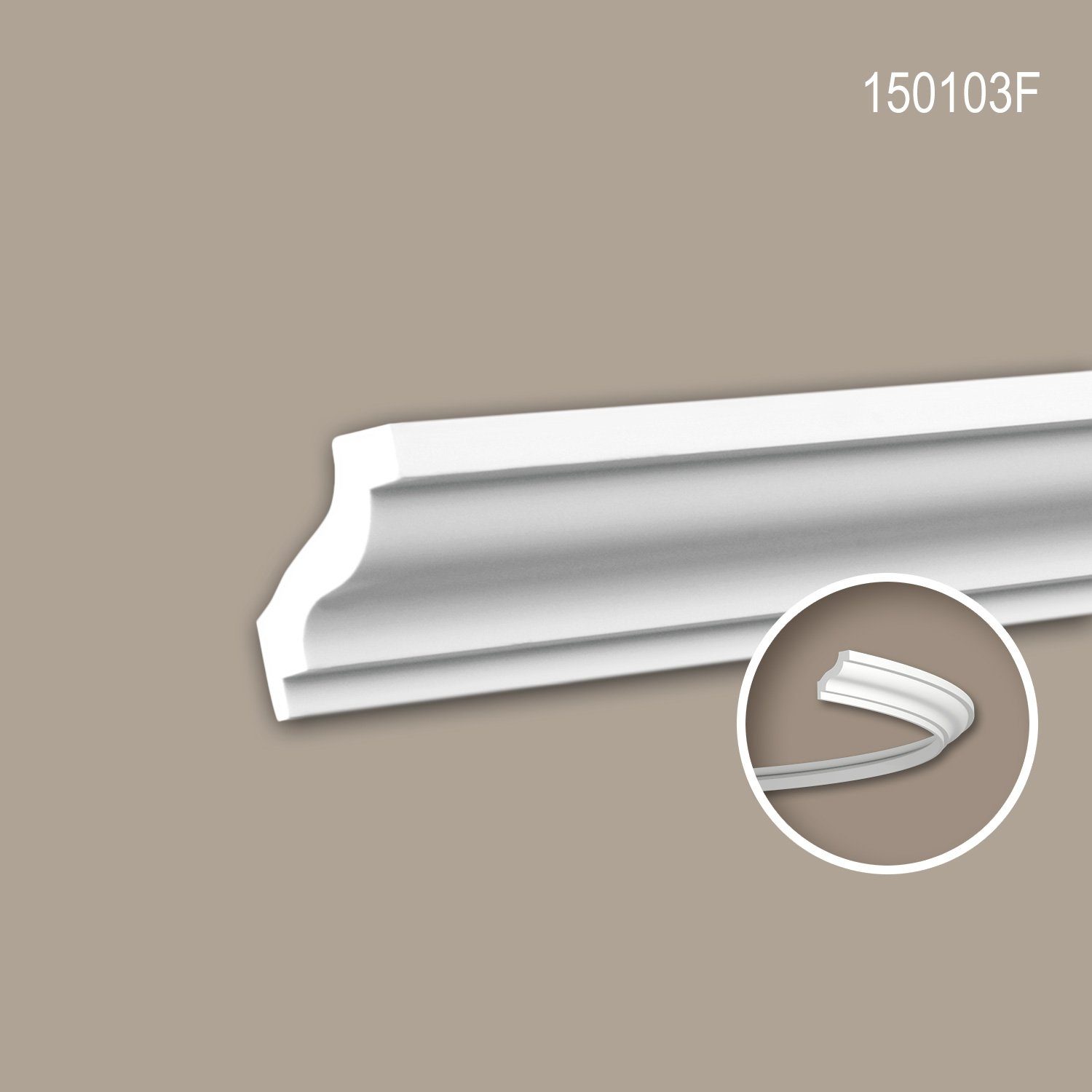Profhome Flexprofil 150103F flexible Eckleiste Stuckleiste aus flexiblem Polyurethan 2 m (Profilleiste, 1-St., Flexible Eckleiste, Stuckleiste, Zierleiste, 2 m), Profilleiste
