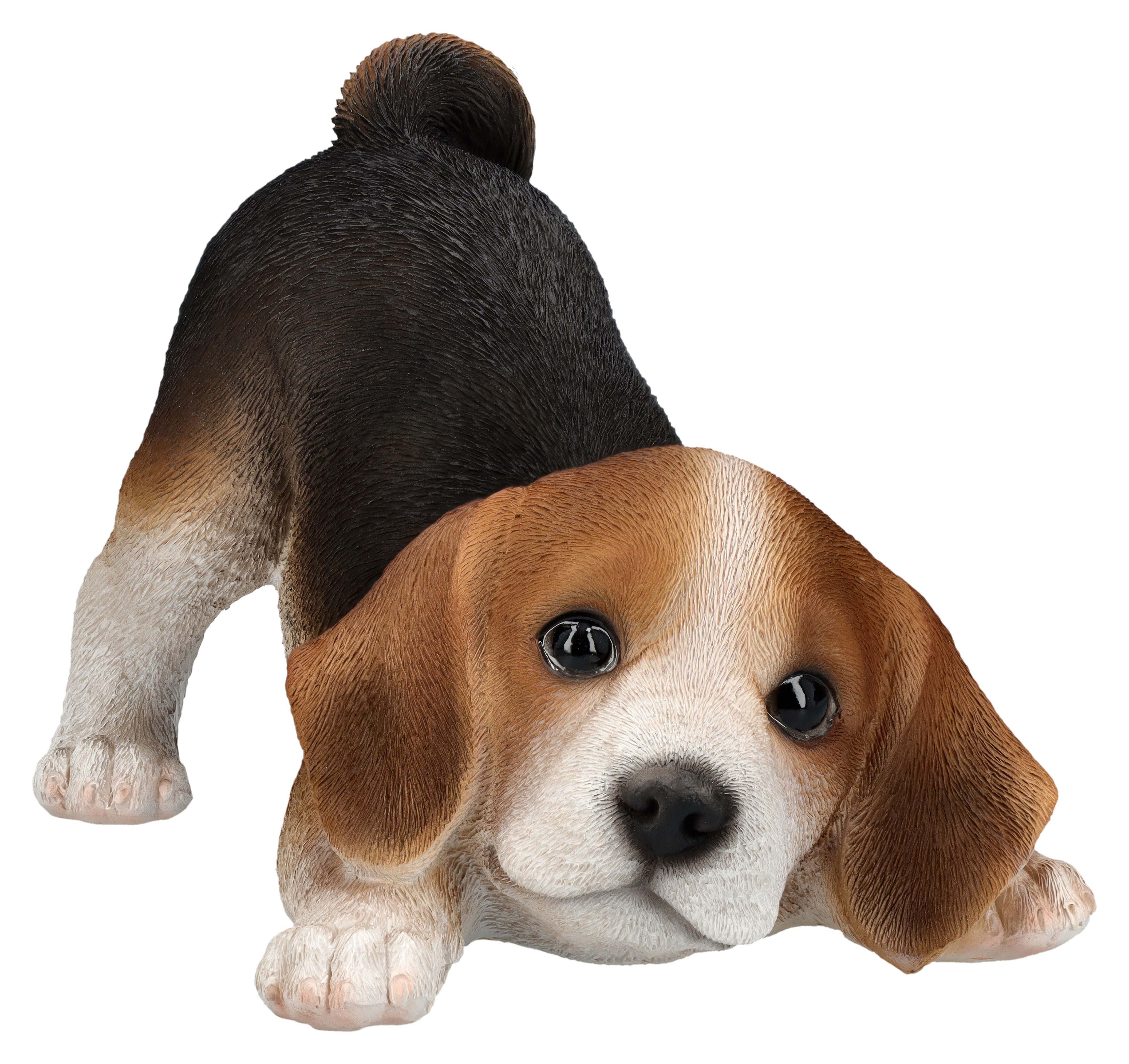 Figuren Shop GmbH Tierfigur Hundefigur - Beagle Welpe will spielen - Hund Dekofigur Аксессуары для дома