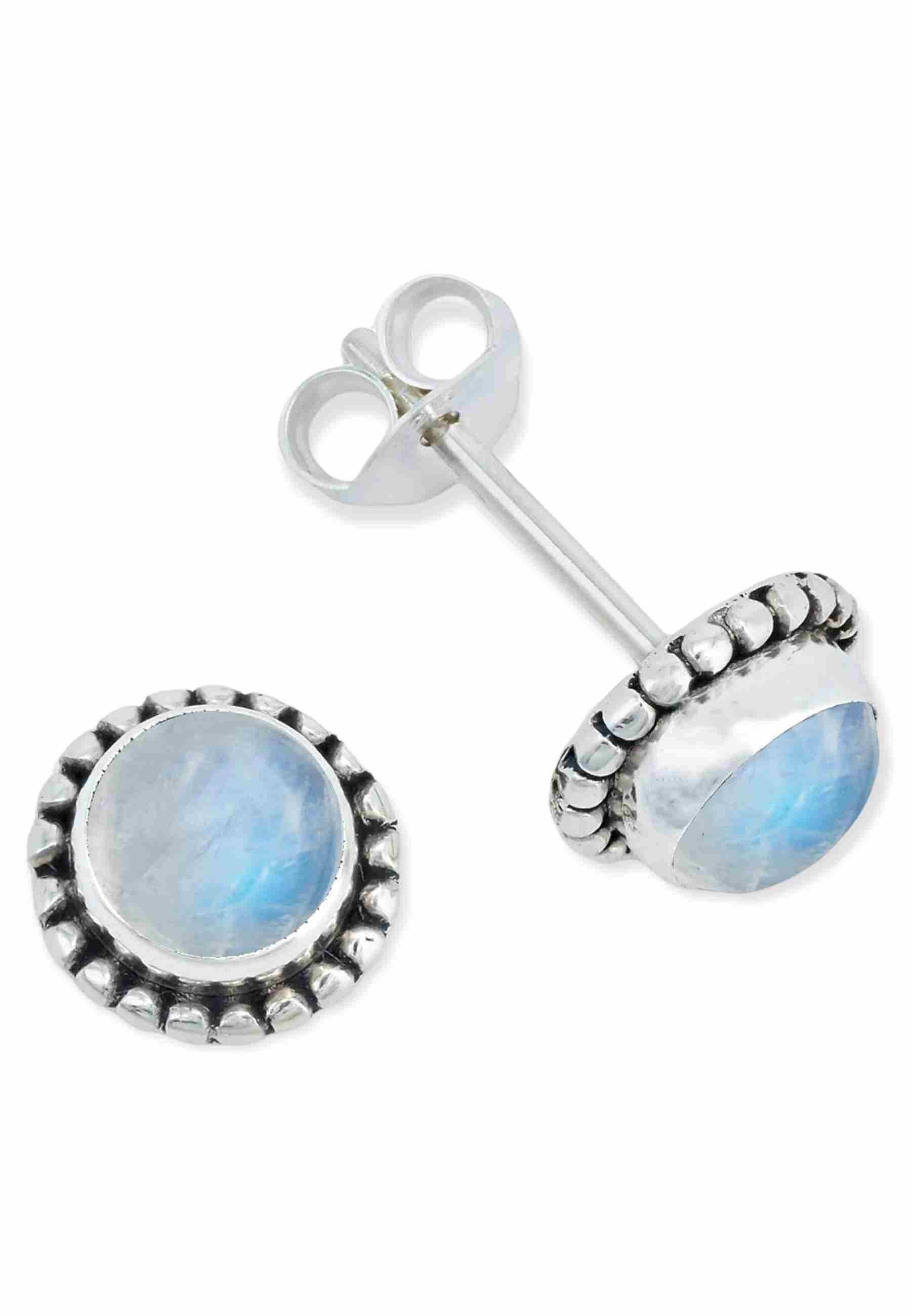 mantraroma Paar Ohrstecker PUNTI rund klein aus 925 Silber mit Regenbogen M günstig online kaufen
