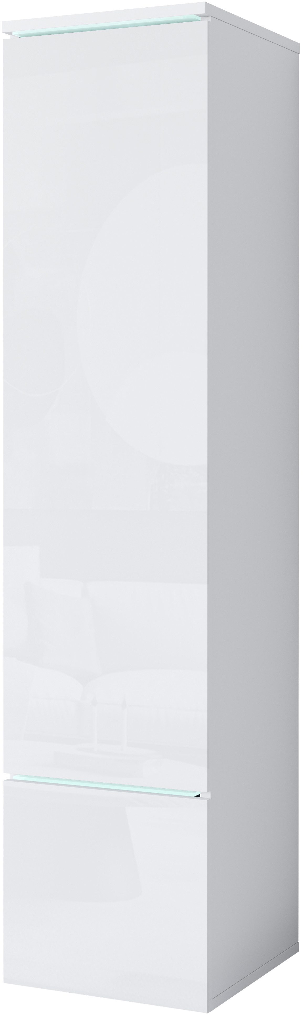 Home affaire Vitrine Vera, Höhe 130 cm, in verschiedenen Farbausführungen (1-St) LED-Beleuchtung, Türanschlag frei wählbar, stehend/hängend