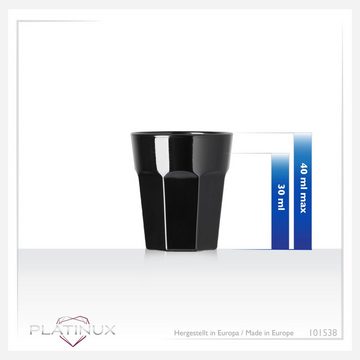 PLATINUX Schnapsglas Schwarze Schnapsgläser, Glas, 30ml (max. 40ml) Wodkagläser Tequilagläser Shotgläser Pinnchen 4cl