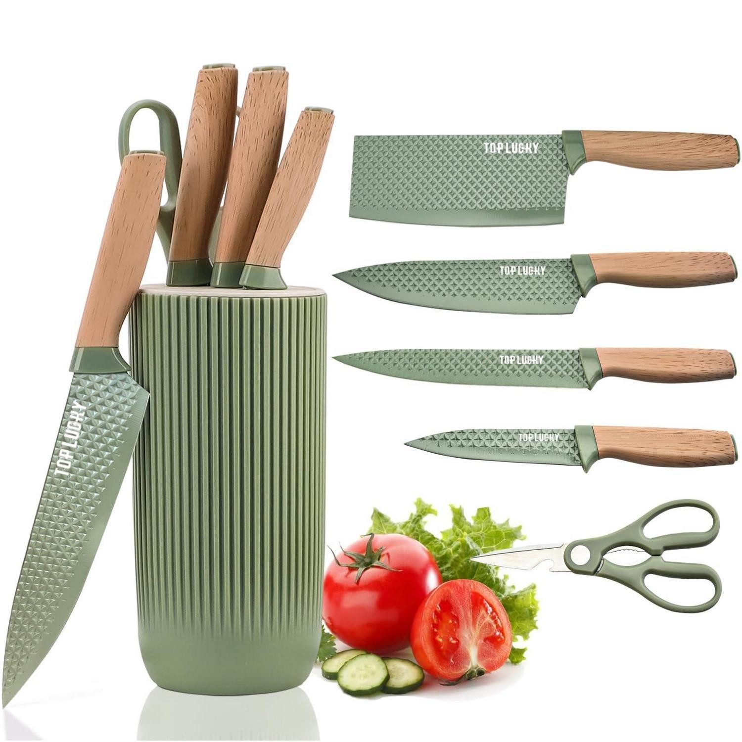 LuxusKollektion Messerblock Messer-Set 6-teilig Grün