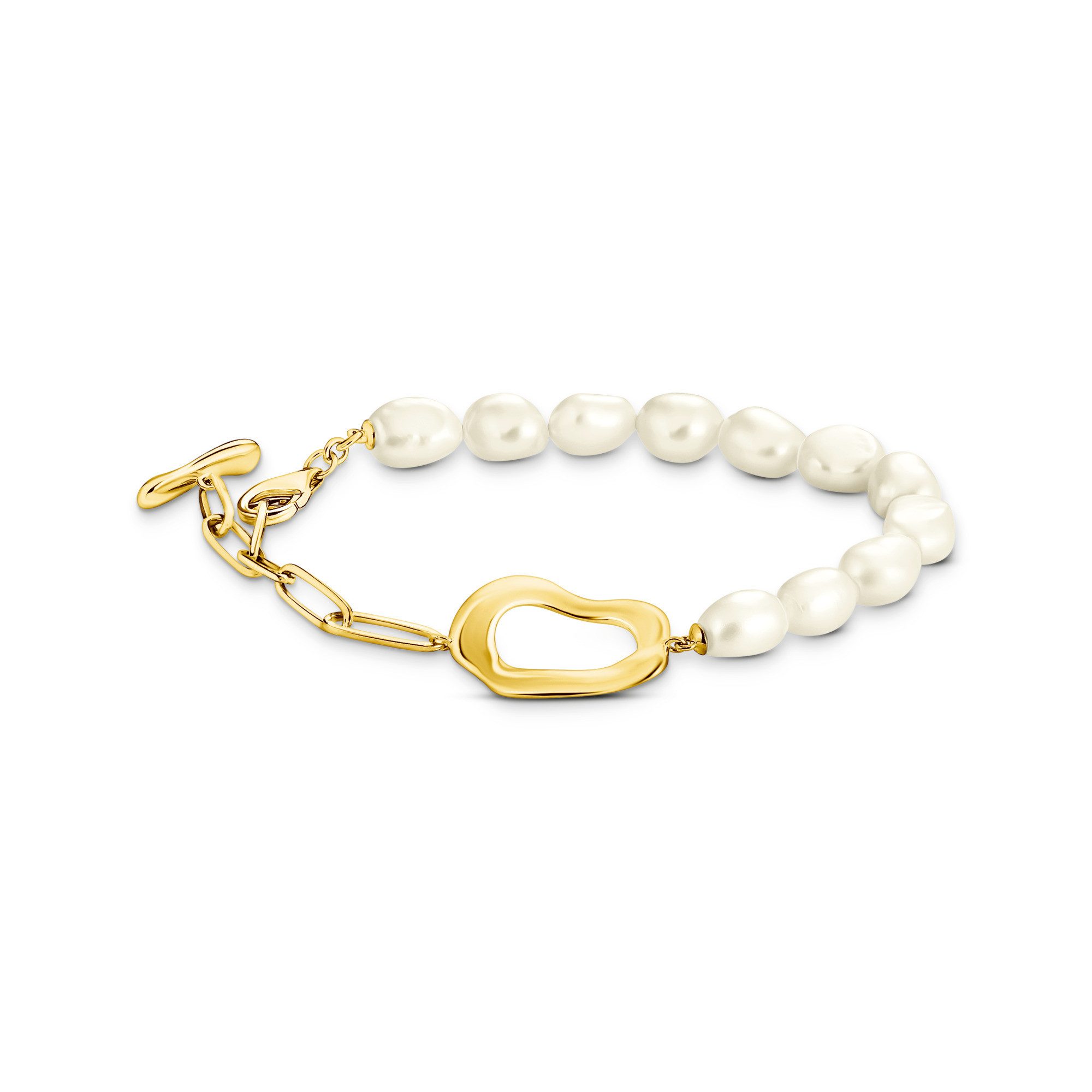 THOMAS SABO Perlenarmband Natural Beauty Perlenarmband, Bold Elegance, A2190-430-14-L19v, mit Süßwasserzuchtperle