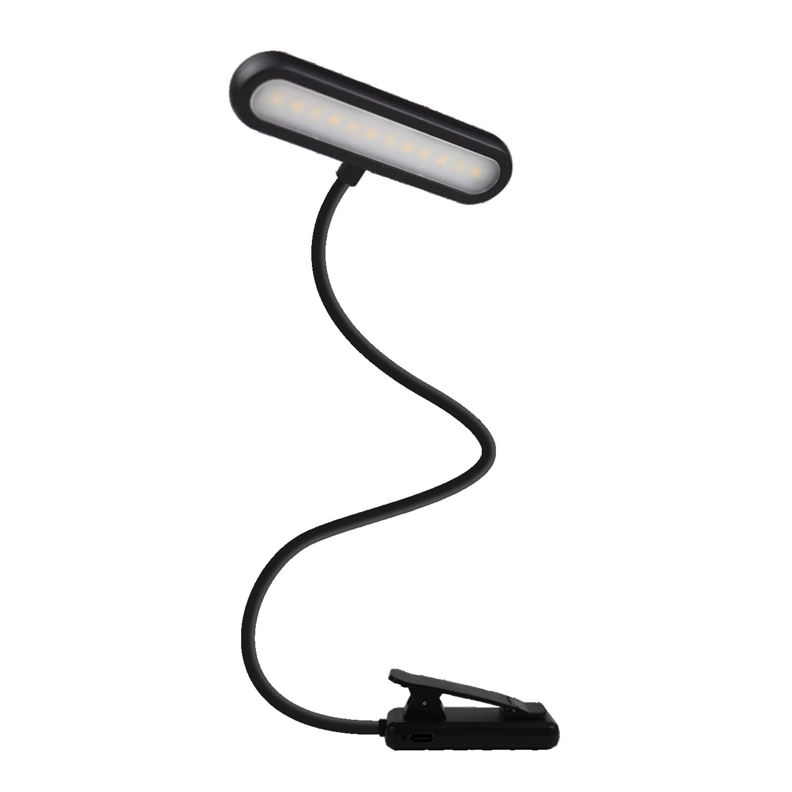 LQWELL LED Leselampe Leselampe Buch Klemme im Bett, USB Wiederaufladbare Leselicht, LED fest integriert, mit 3 Farbtemperaturen, 10 Helligkeitsstufen & Stufenloses Dimmen, 360° Flexibel Buchlampe für Kinder, Buchliebhaber