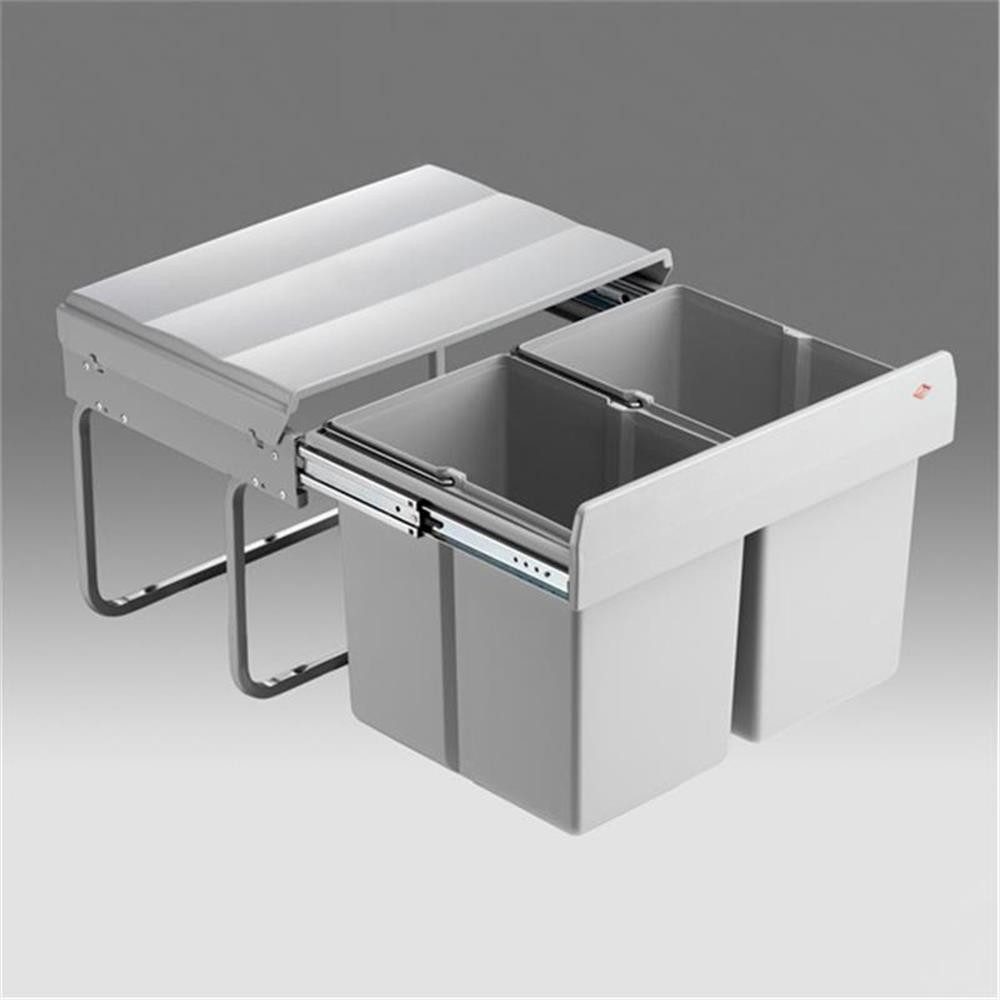 WESCO Einbaumülleimer 757411-85 Double-Shorty 2-fach, alugrau