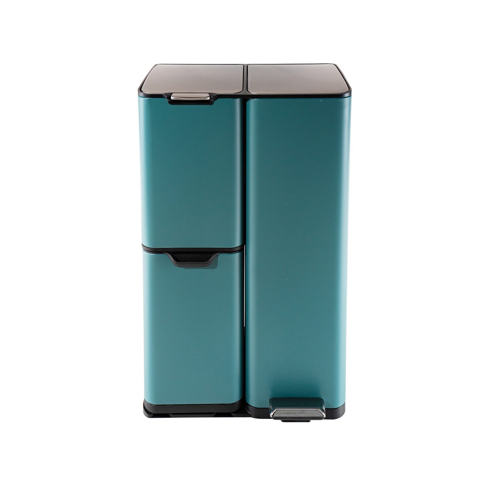 HTI-Living Mülleimer Mülleimer Edelstahl mit 3 Behältern, Mülltrennsystem 60 Liter