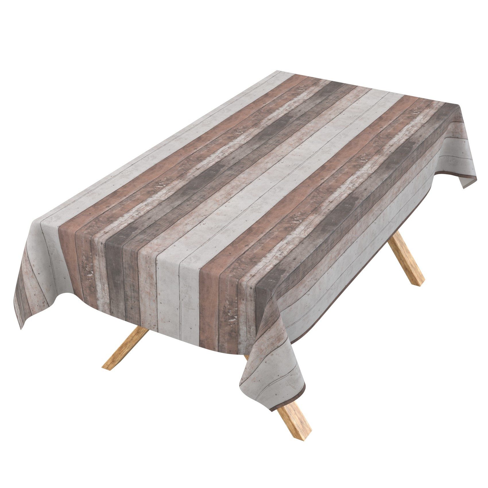 ANRO Tischdecke Wachstuch 3.0 abwaschbar Rustikal Holz Tischwäsche (Einzelstück 1-tlg), wasserabweisend PU-Beschichtet Vintage Natur 100x140cm