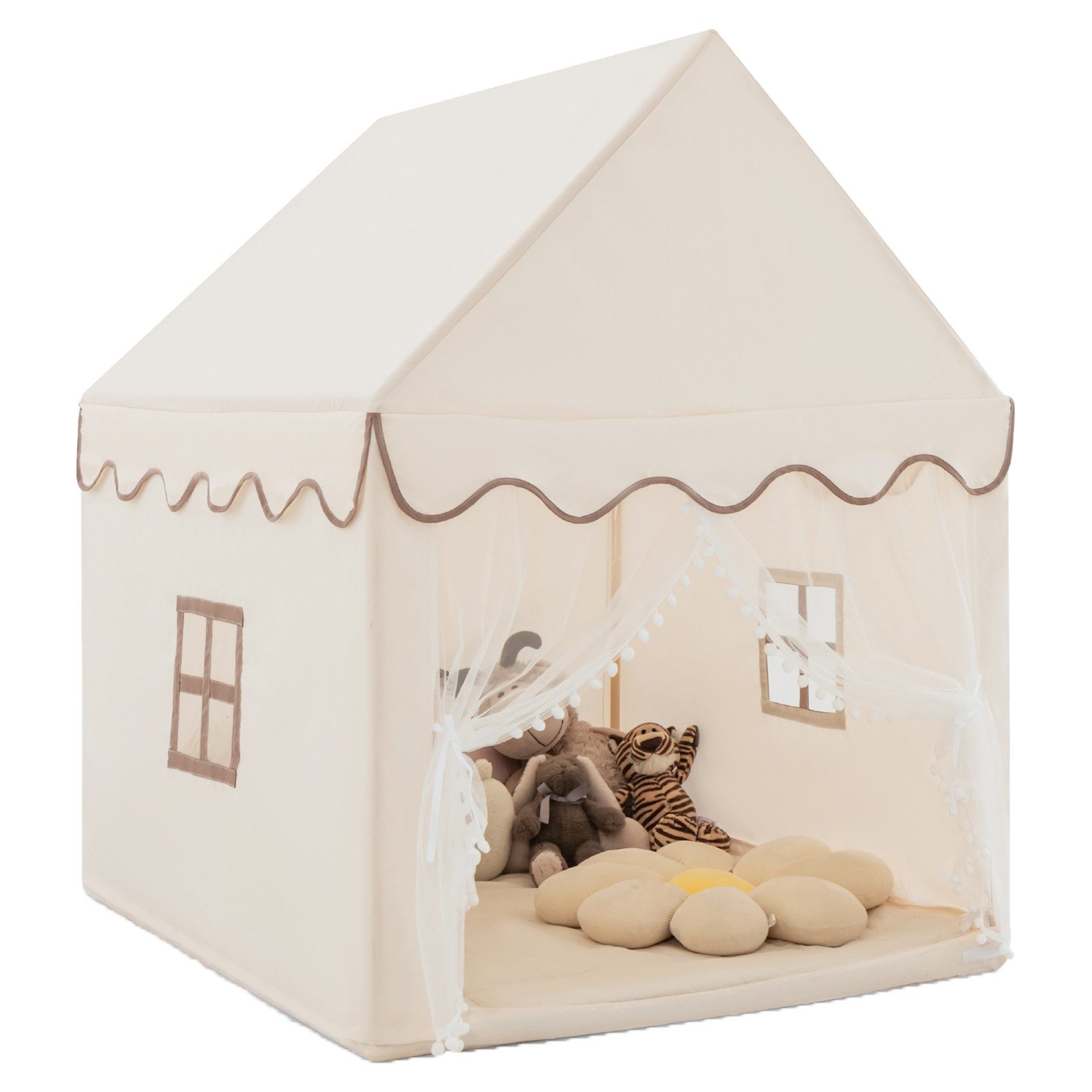 COSTWAY Spielzelt Kinder, mit Baumwolldecke, Fenster 120x105x140cm günstig online kaufen