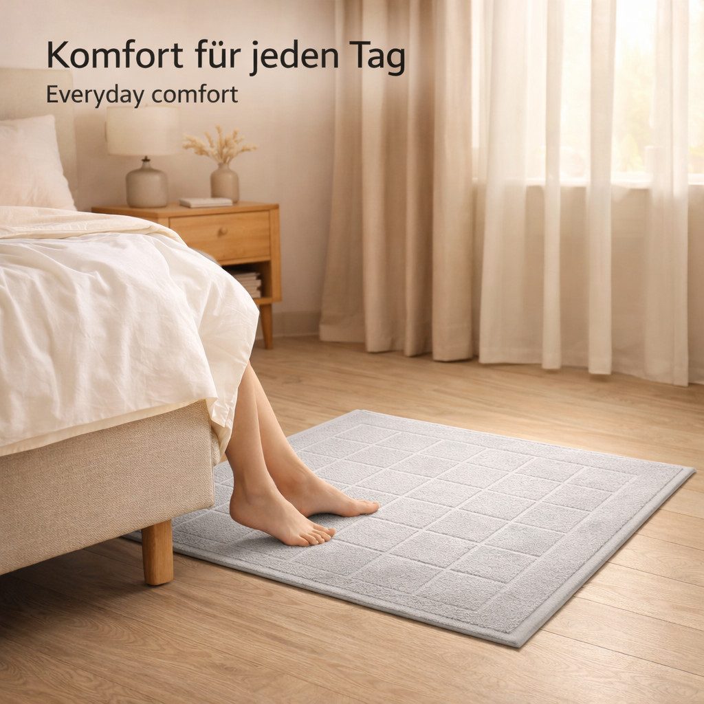 Betz Badematte Badvorleger Berlin Größe 50x70 cm Qualität 650 g/m², beidseitig nutzbar, Baumwolle, maschinenwäsche – Bild 5 von 5