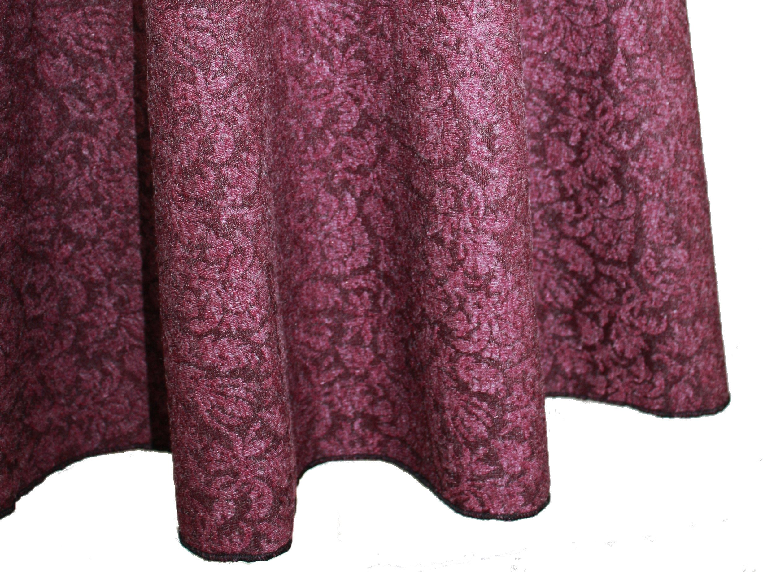 dunkle design A-Linien-Rock Weinrot Floral 68cm Elastischer Bund