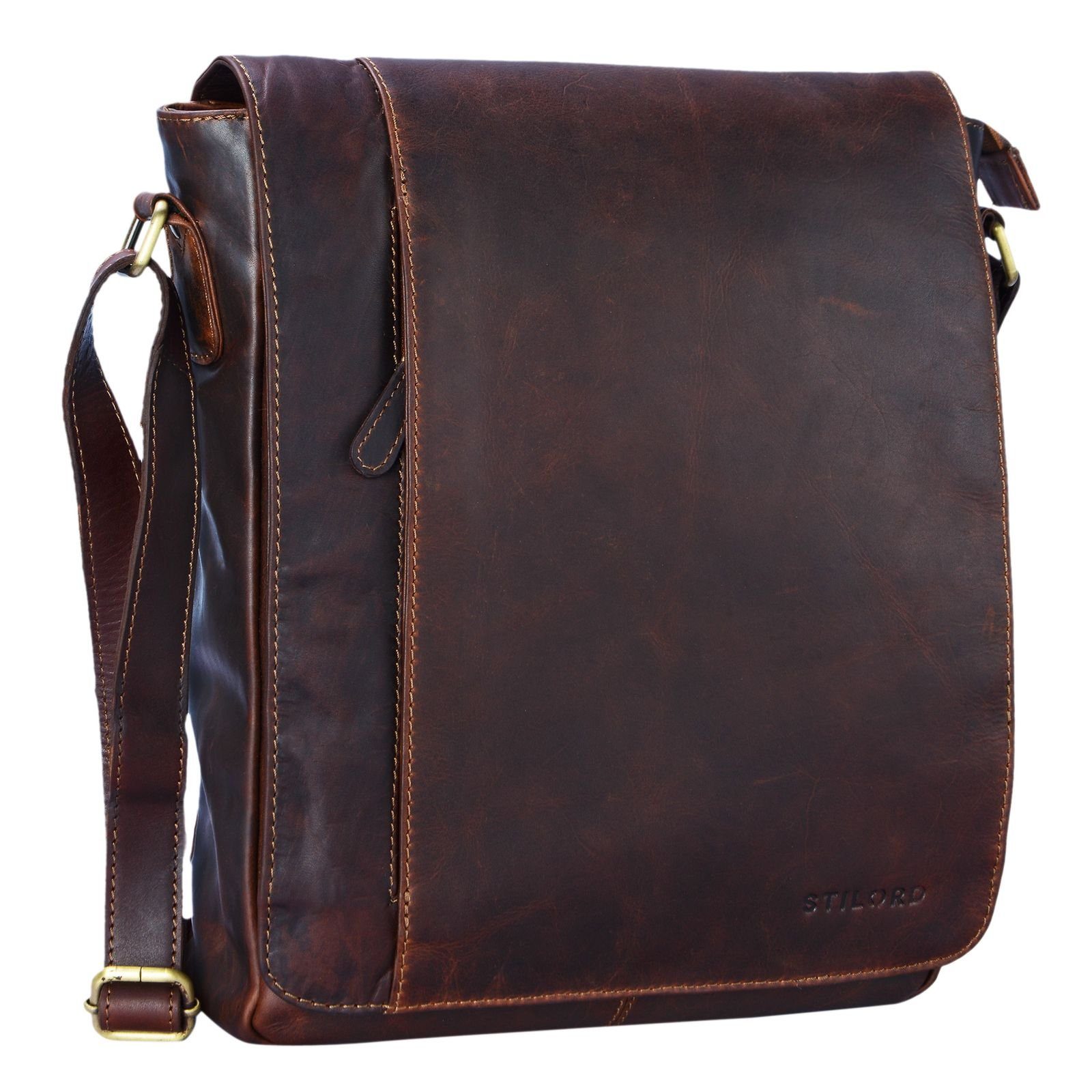 STILORD Schultertasche "Paul" Umhängetasche Herren Leder Hochformat