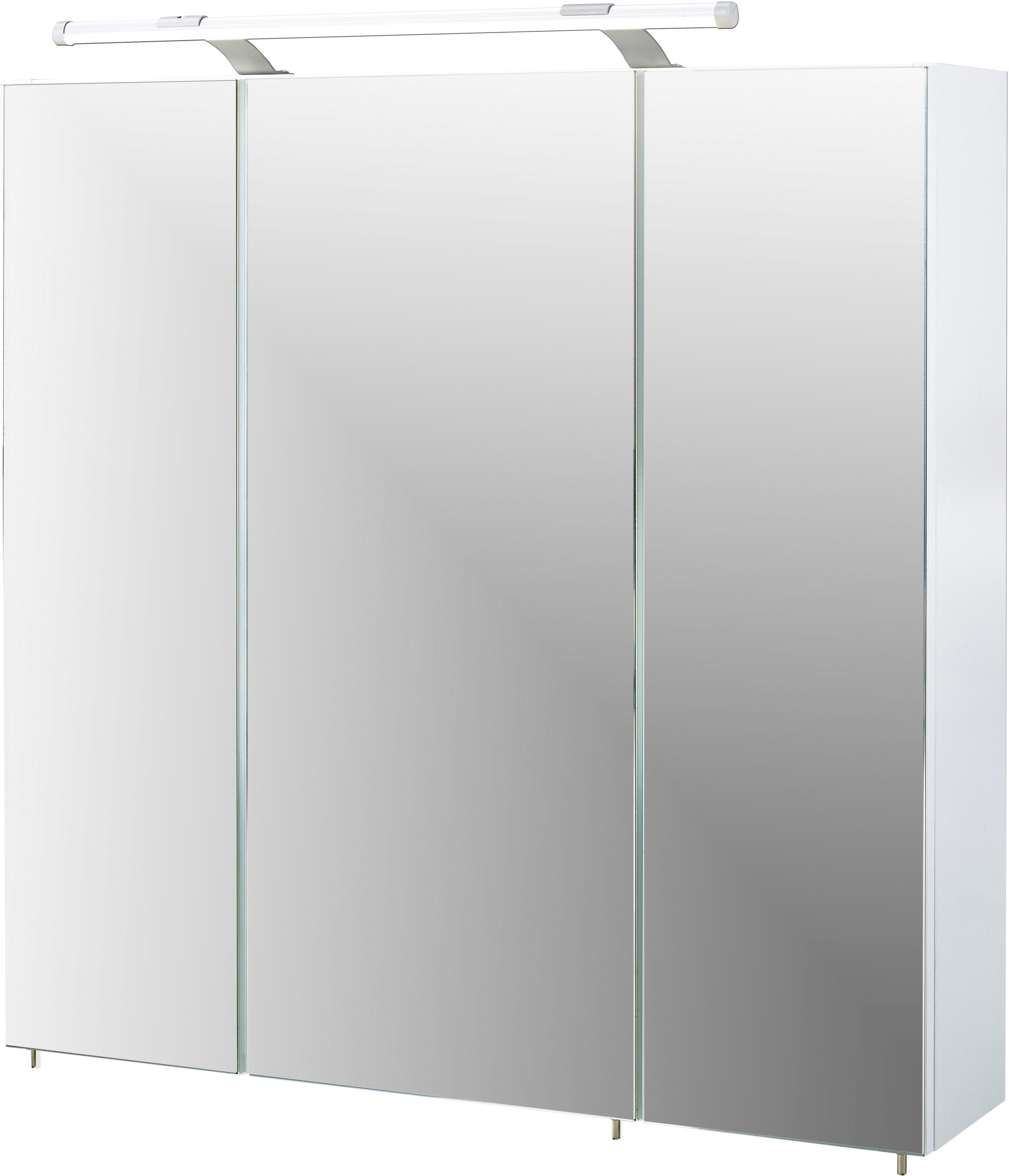 Schildmeyer Spiegelschrank Dorina Breite 70 cm, 3-türig, LED-Beleuchtung, Schalter-/Steckdosenbox