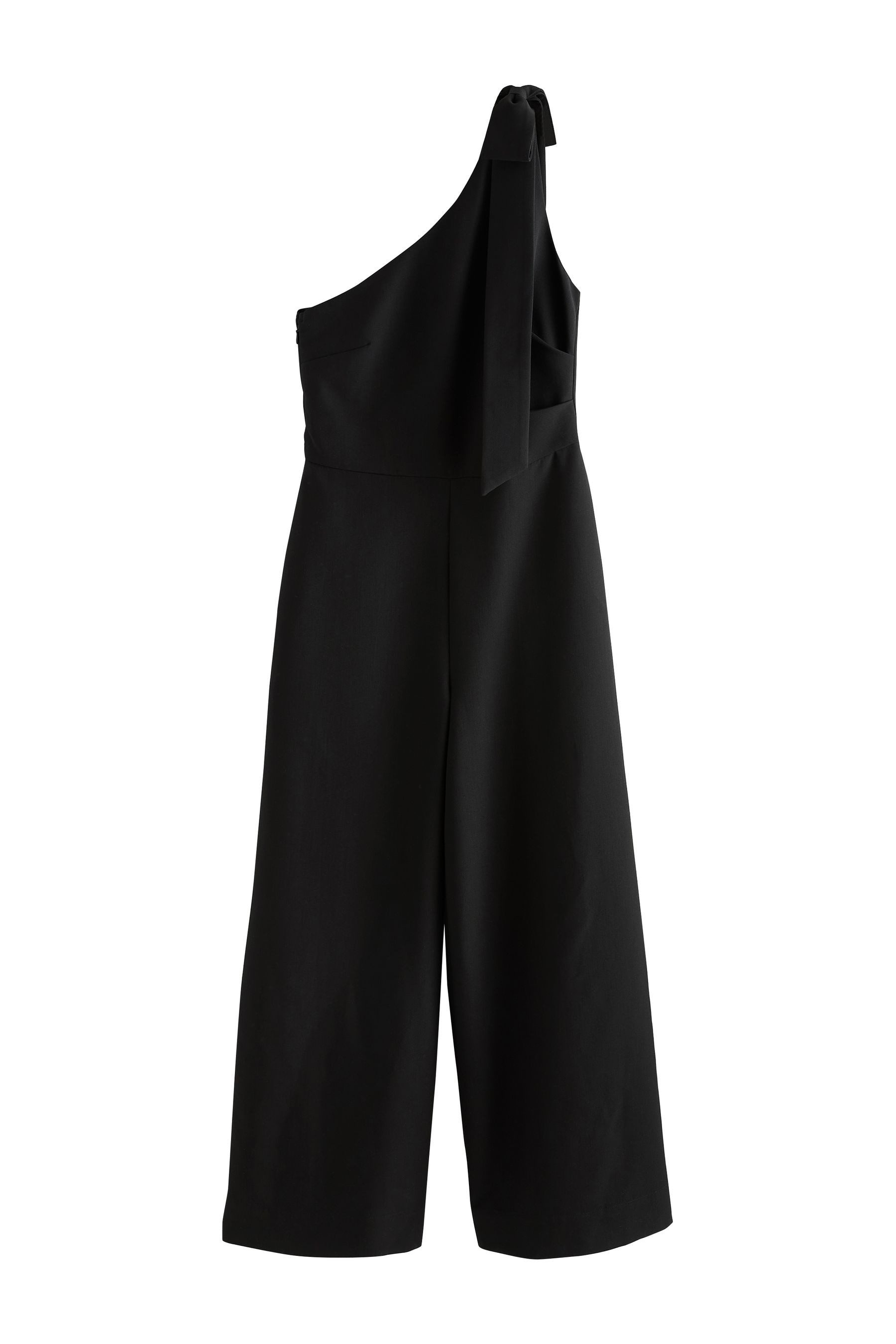 Next Jumpsuit Eleganter Jumpsuit mit weitem Bein und Schleife (1-tlg)