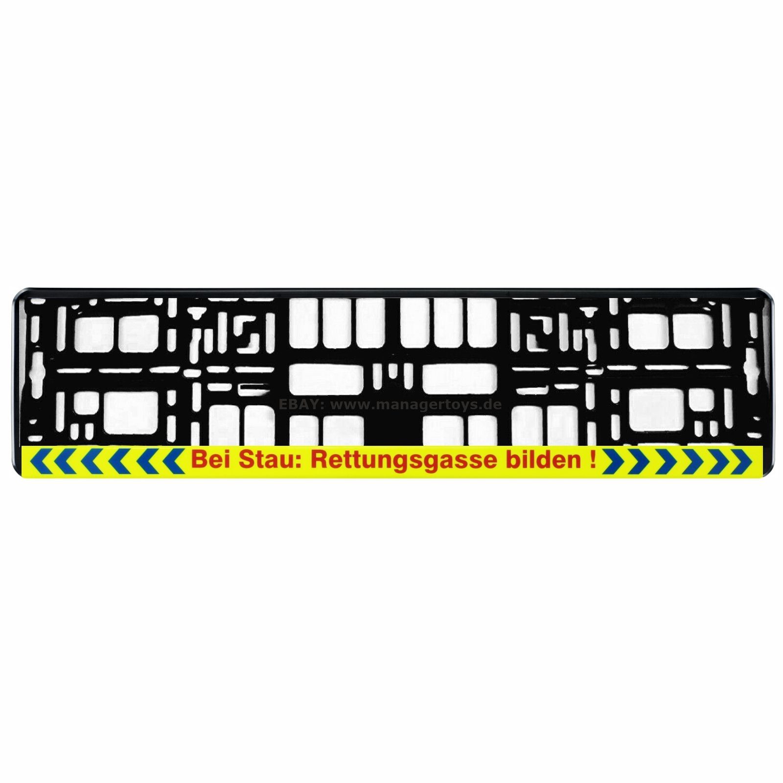 HR-IMOTION Kennzeichenhalter BEI STAU RETTUNGSGASSE BILDEN schwarz/neon Nummernschildhalter, (1-St)