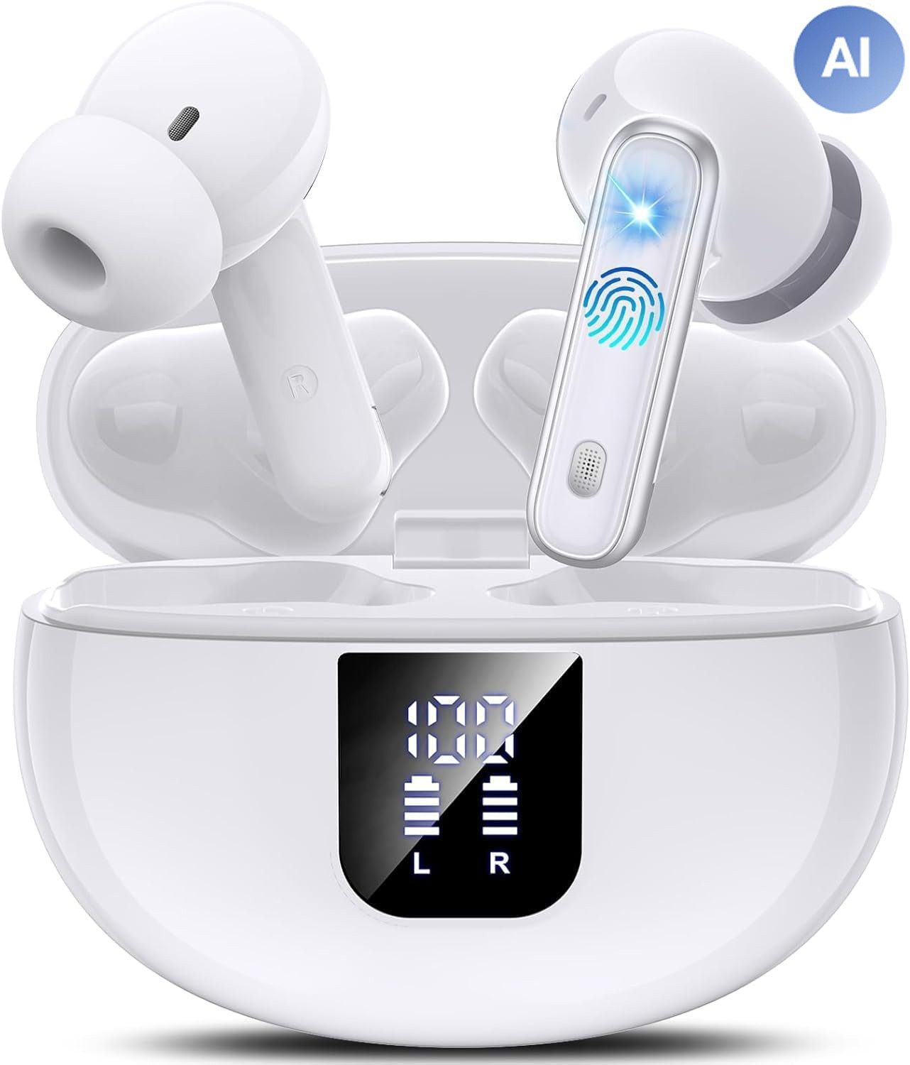 Forrlite In Ear Ohrhörer,Bluetooth Kopfhörer AI-Sprachübersetzung,Bluetooth 5.4 In-Ear-Kopfhörer (Sport Kopfhörer Bluetooth-Kopfhörer, für144 Sprachen in Echtzeit)