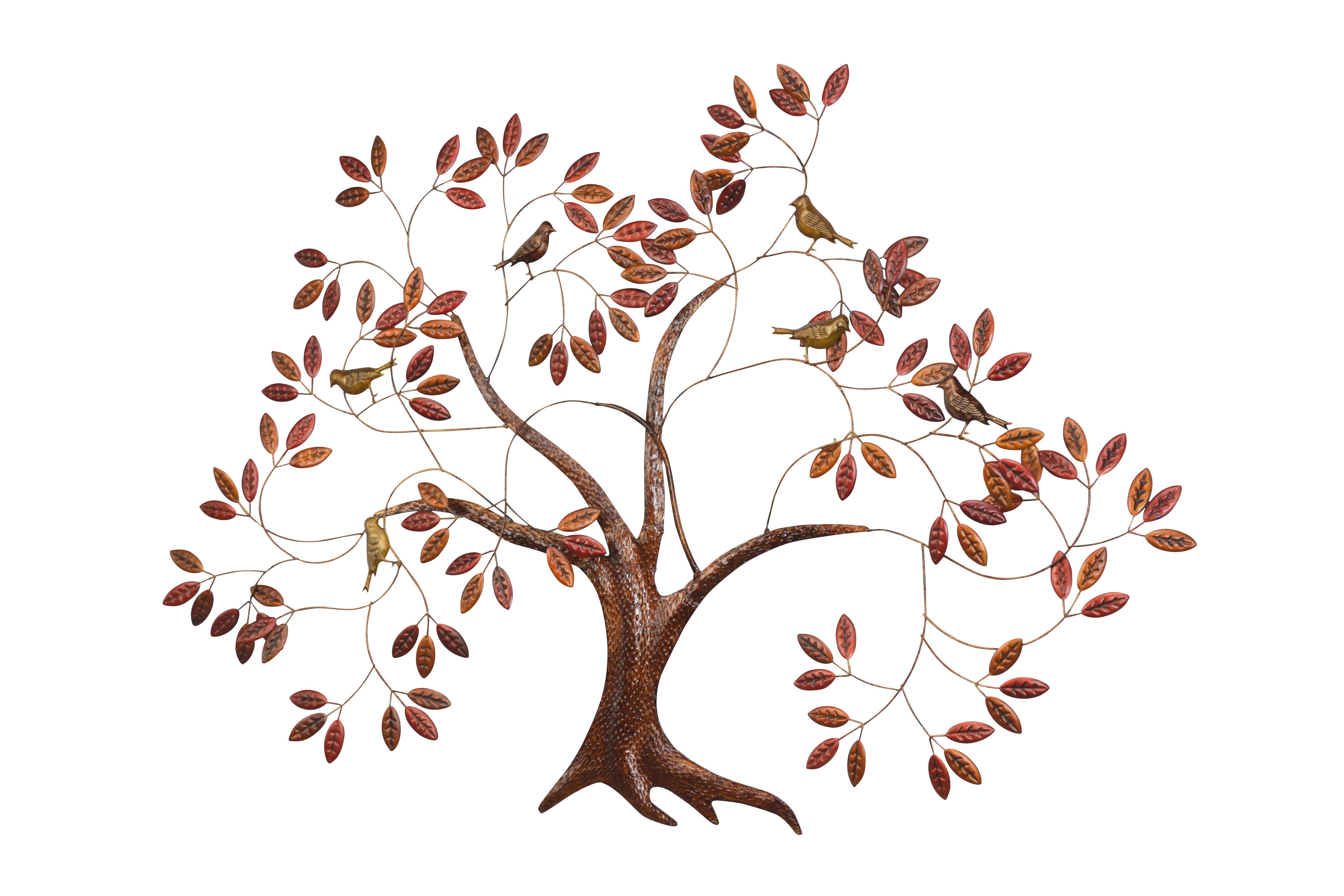 moebel-direkt-online Wanddekoobjekt Große Metalldekoration Baum mit Vögeln, detailreich, Breite 121cm