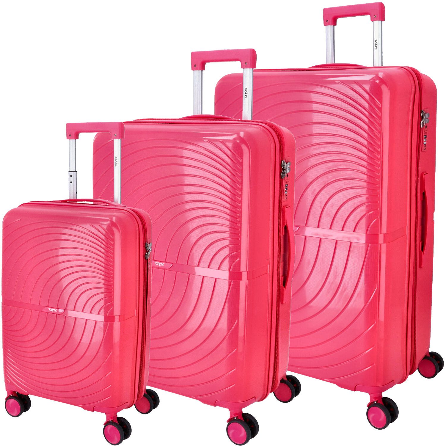 DYX Чемоданы DYX 4 Rollen Trolley 3er Set S/M/L Paris Red, 4 Rollen Rollen