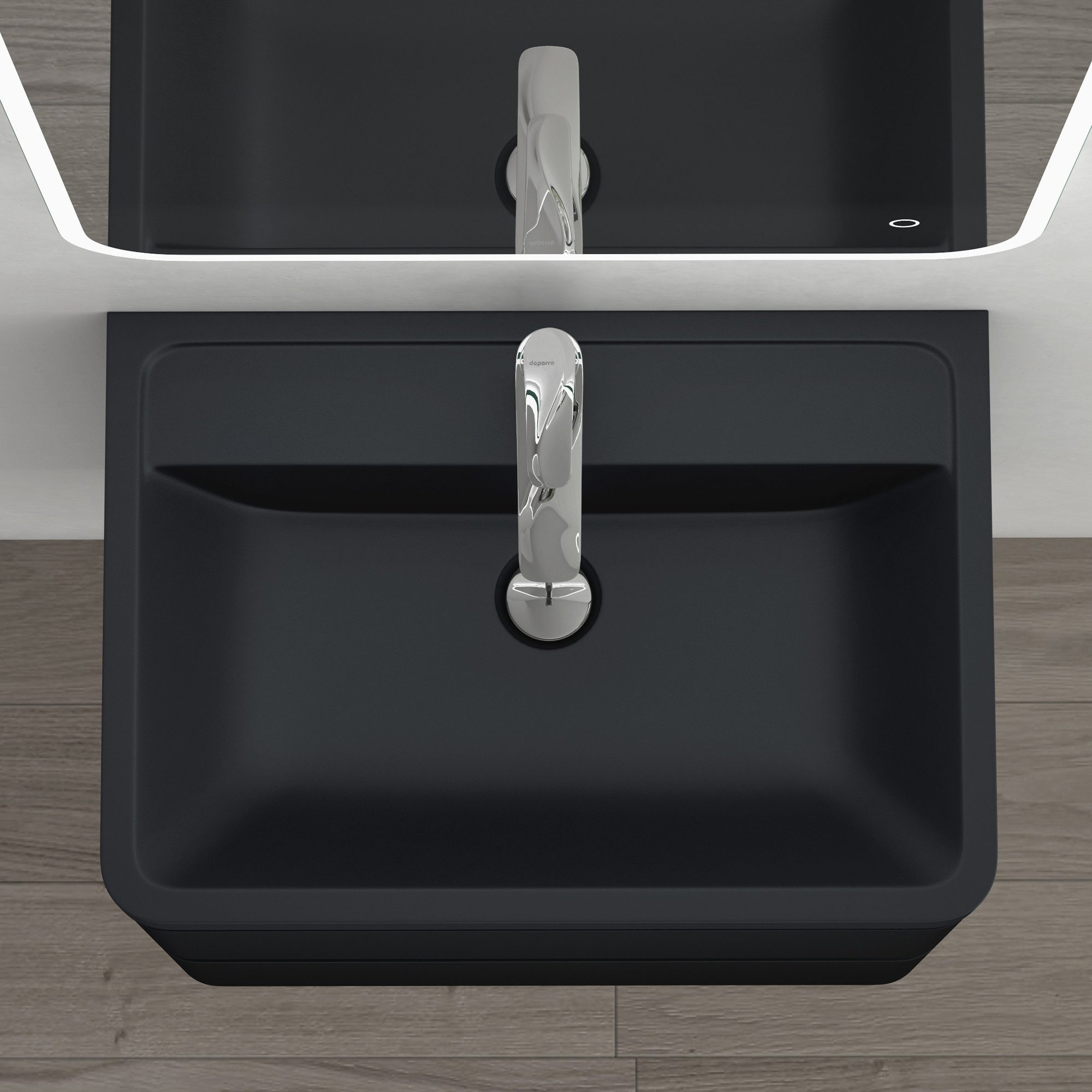 Mai & Mai Badmöbel-Set Badmöbel Set mit Mineralguss Waschbecken Waschtisch Lucca, MDF-Unterschrank,feuchtigkeitsbeständig,wahlweise mit LED-Spiegel – Bild 4 von 5